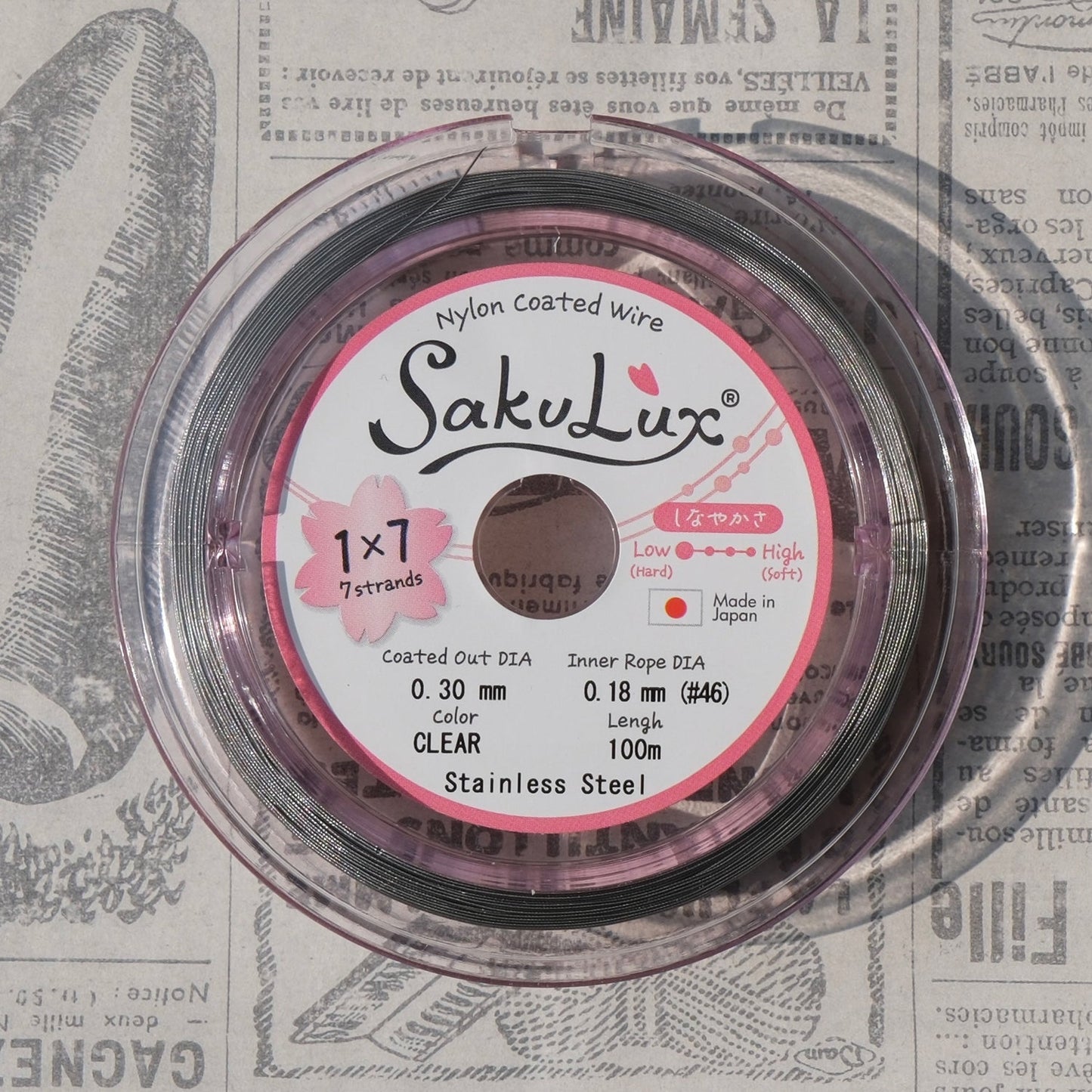 100m 0.3mm/0.4mm Japanese Imported Soft Wire 7 - Strand Steel Beading Wire for DIY Jewelry Making - BEADIFUL