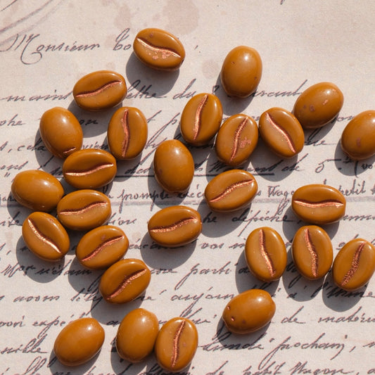 1pc 11x8mm Picasso Color Coffee Bean Czech Glass Beads for DIY Jewelry Making - BEADIFUL