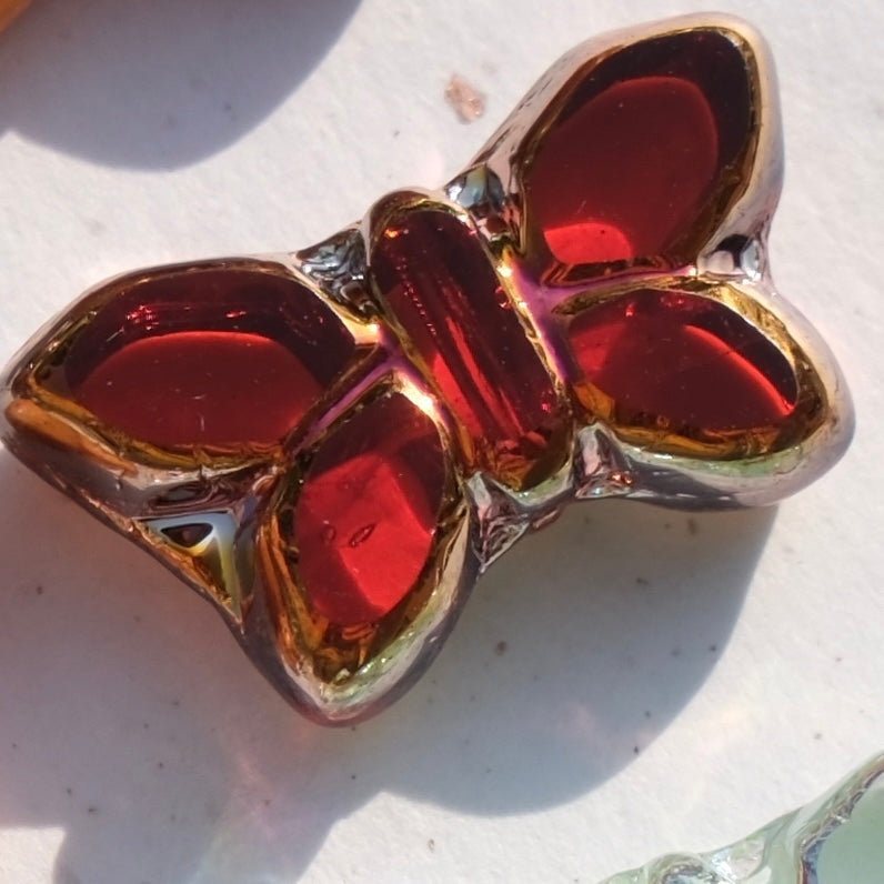 2/5 pcs Butterfly Czech Glass Beads , 20x12mm Transparent Animal Jewelry making beads - BEADIFUL