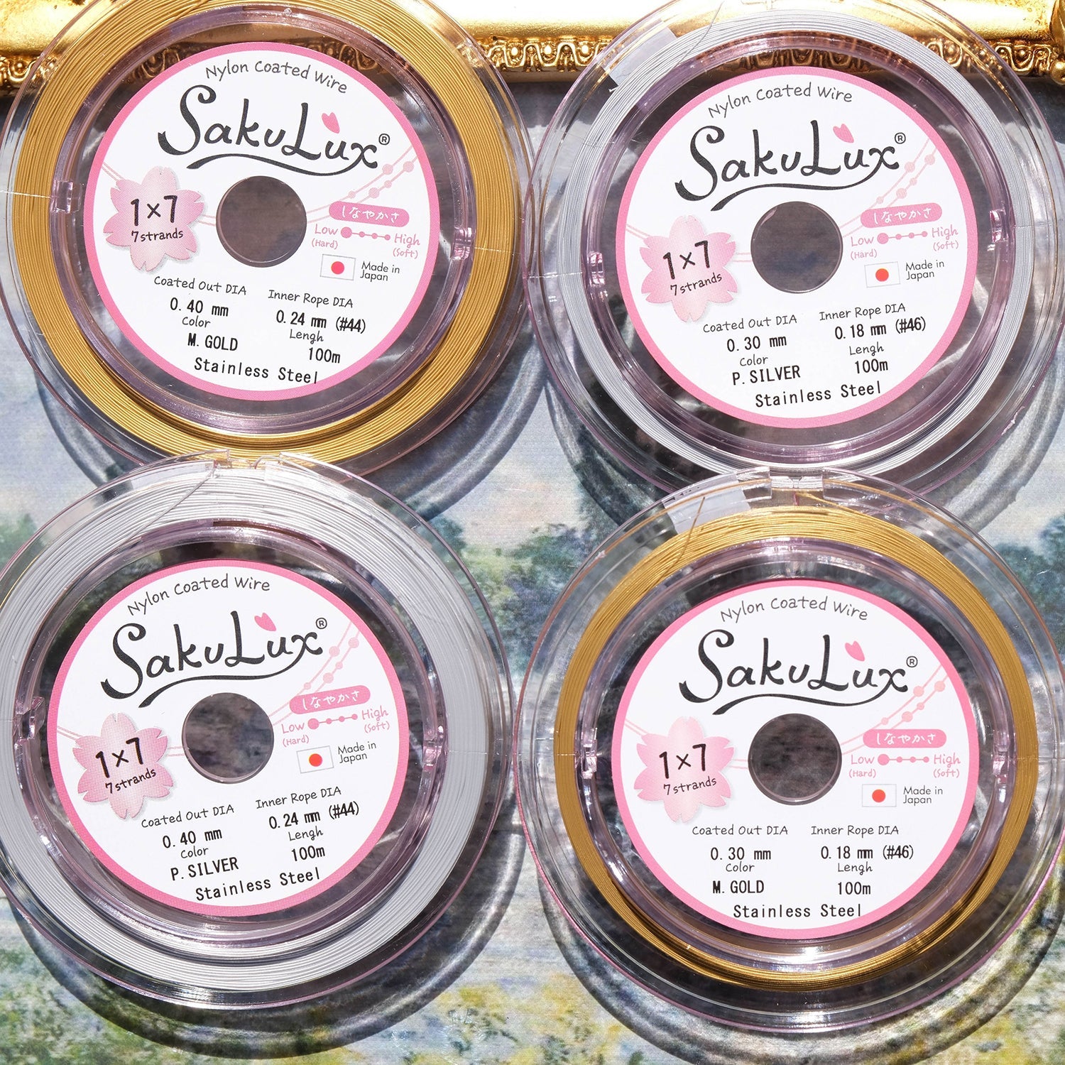 100m 0.3mm/0.4mm Japanese Imported Soft Wire 7 - Strand Steel Beading Wire for DIY Jewelry Making - BEADIFUL