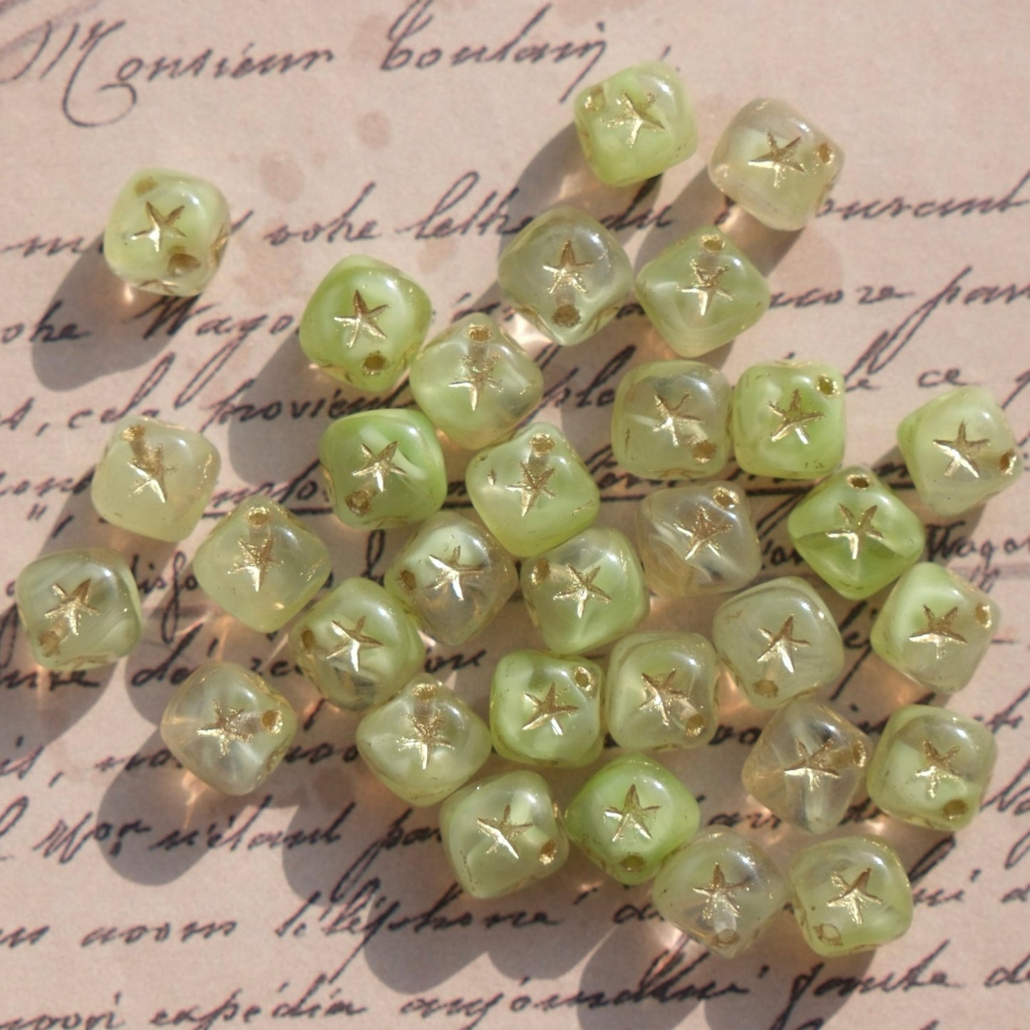 10pcs 8mm Czech Glass Beads Cube Beads Single for Jewelry Making DIY - BEADIFUL