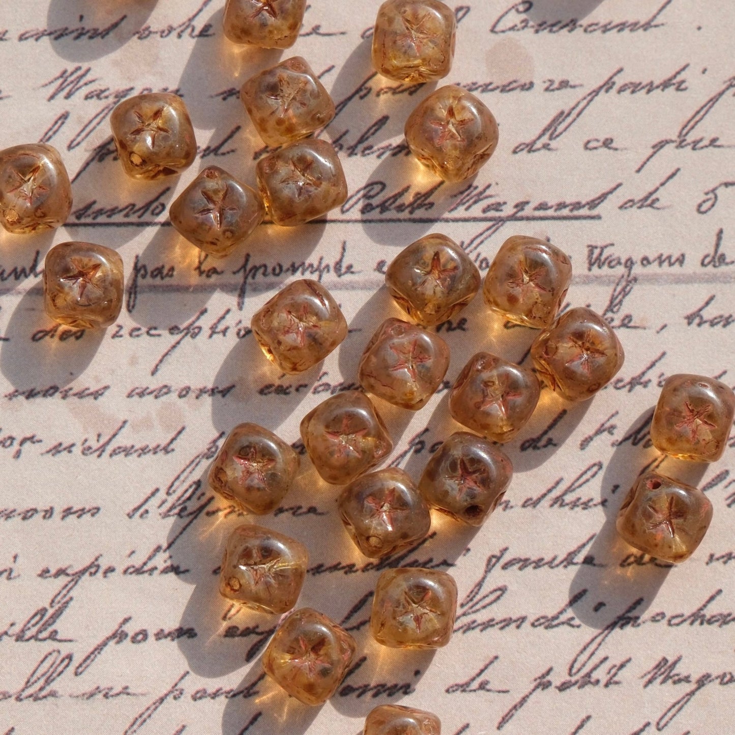 10pcs 8mm Czech Glass Beads Cube Beads Single for Jewelry Making DIY - BEADIFUL