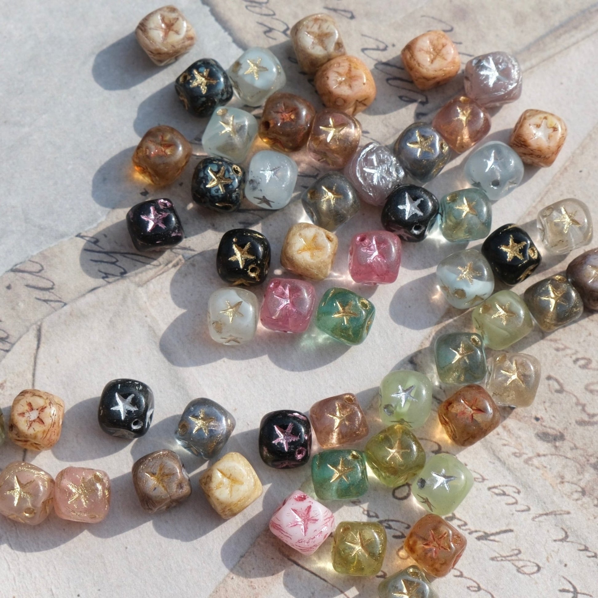 10pcs 8mm Czech Glass Beads Cube Beads Single for Jewelry Making DIY - BEADIFUL