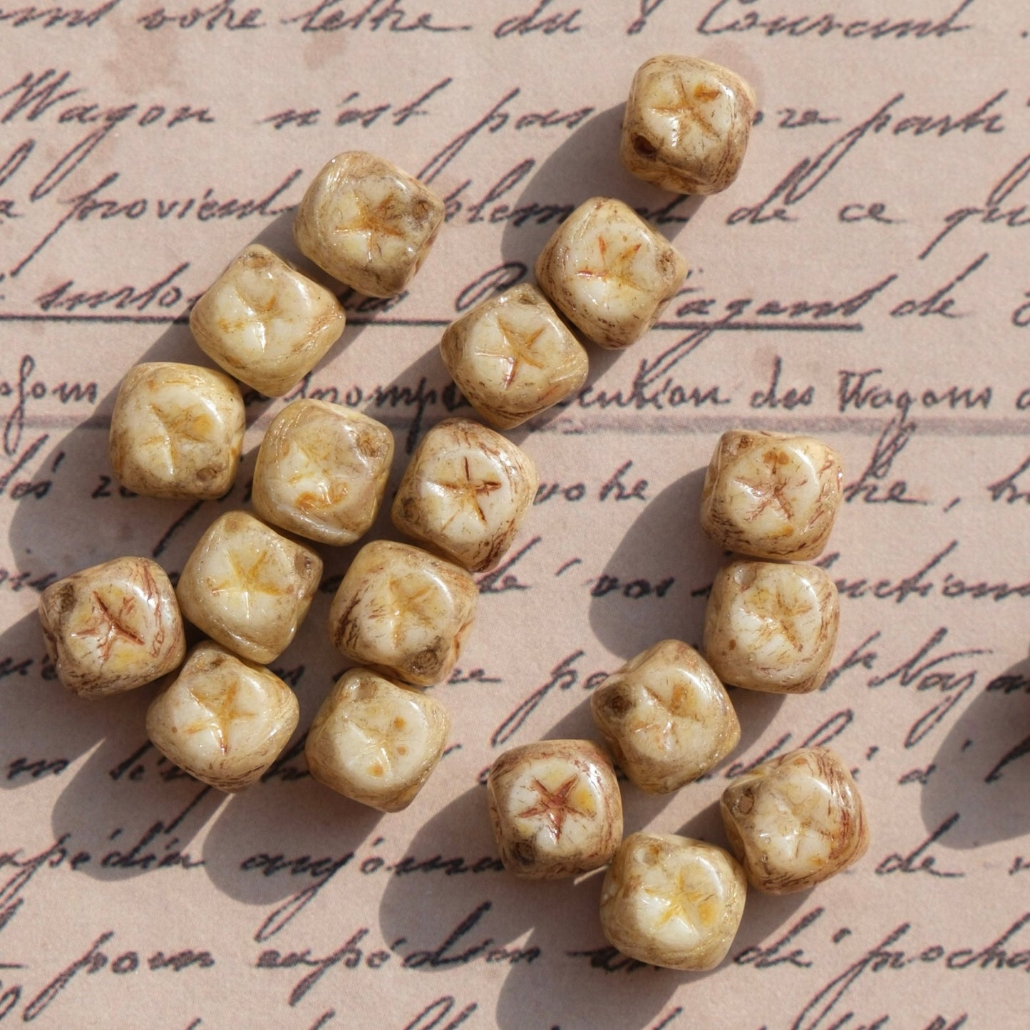 10pcs 8mm Czech Glass Beads Cube Beads Single for Jewelry Making DIY - BEADIFUL