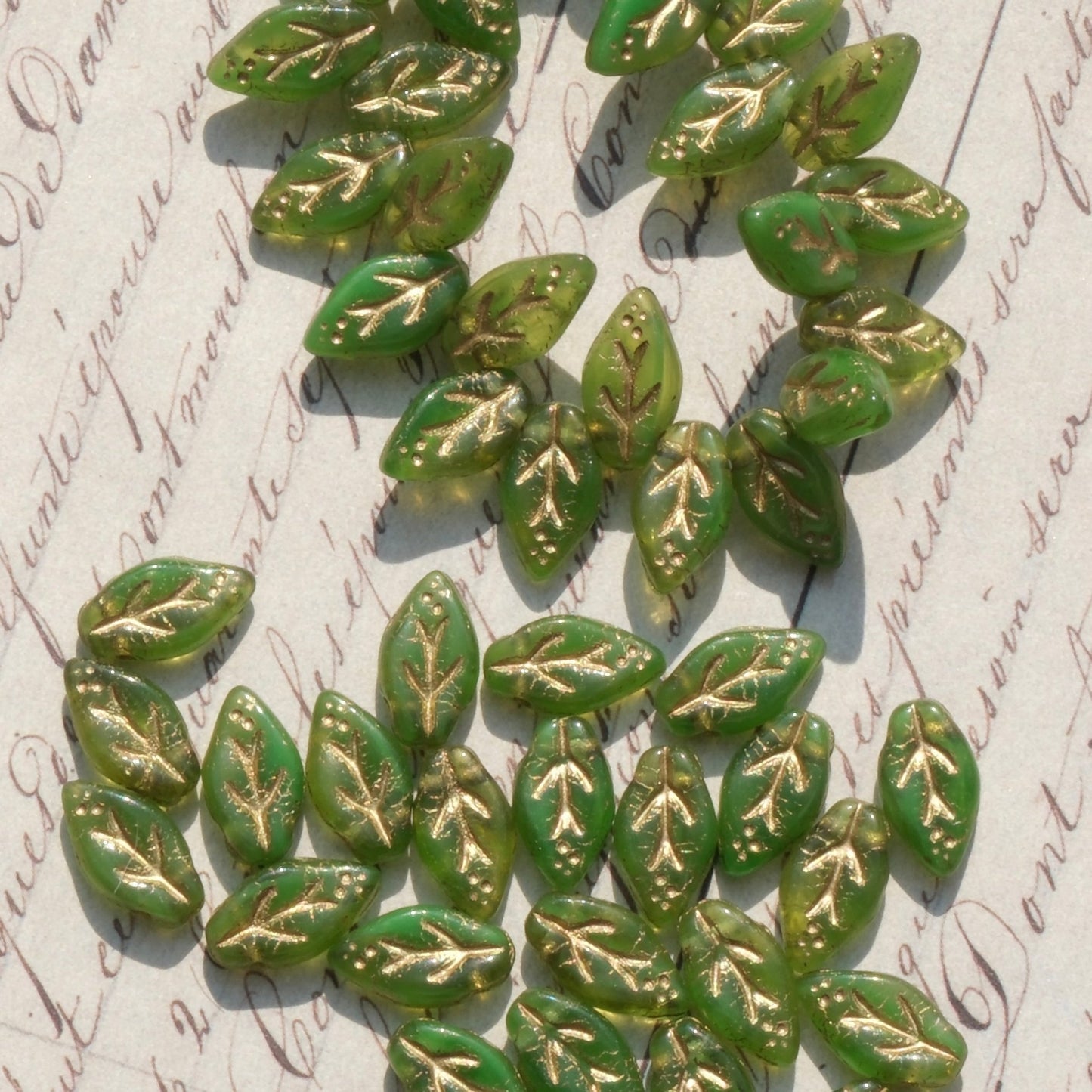 10pcs Czech Glass Beads Leaf Shape 6x10mm for Jewelry Making - BEADIFUL