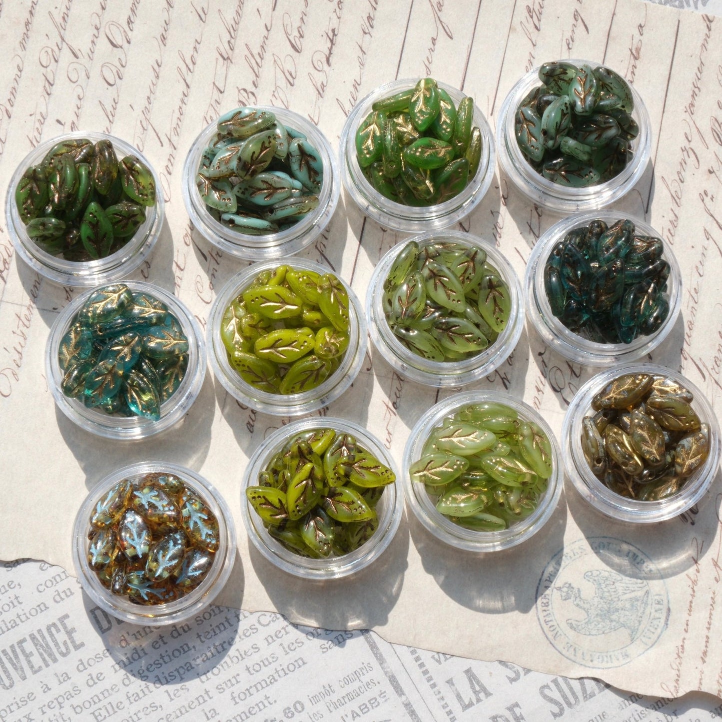 10pcs Czech Glass Beads Leaf Shape 6x10mm for Jewelry Making - BEADIFUL