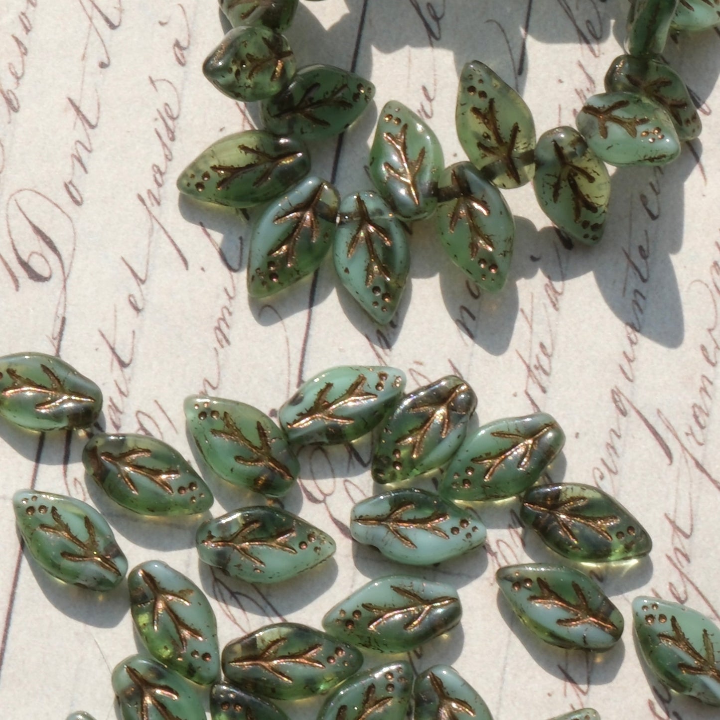 10pcs Czech Glass Beads Leaf Shape 6x10mm for Jewelry Making - BEADIFUL