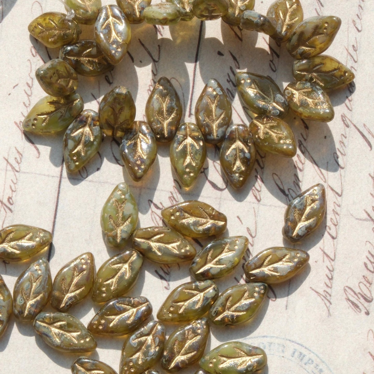 10pcs Czech Glass Beads Leaf Shape 6x10mm for Jewelry Making - BEADIFUL