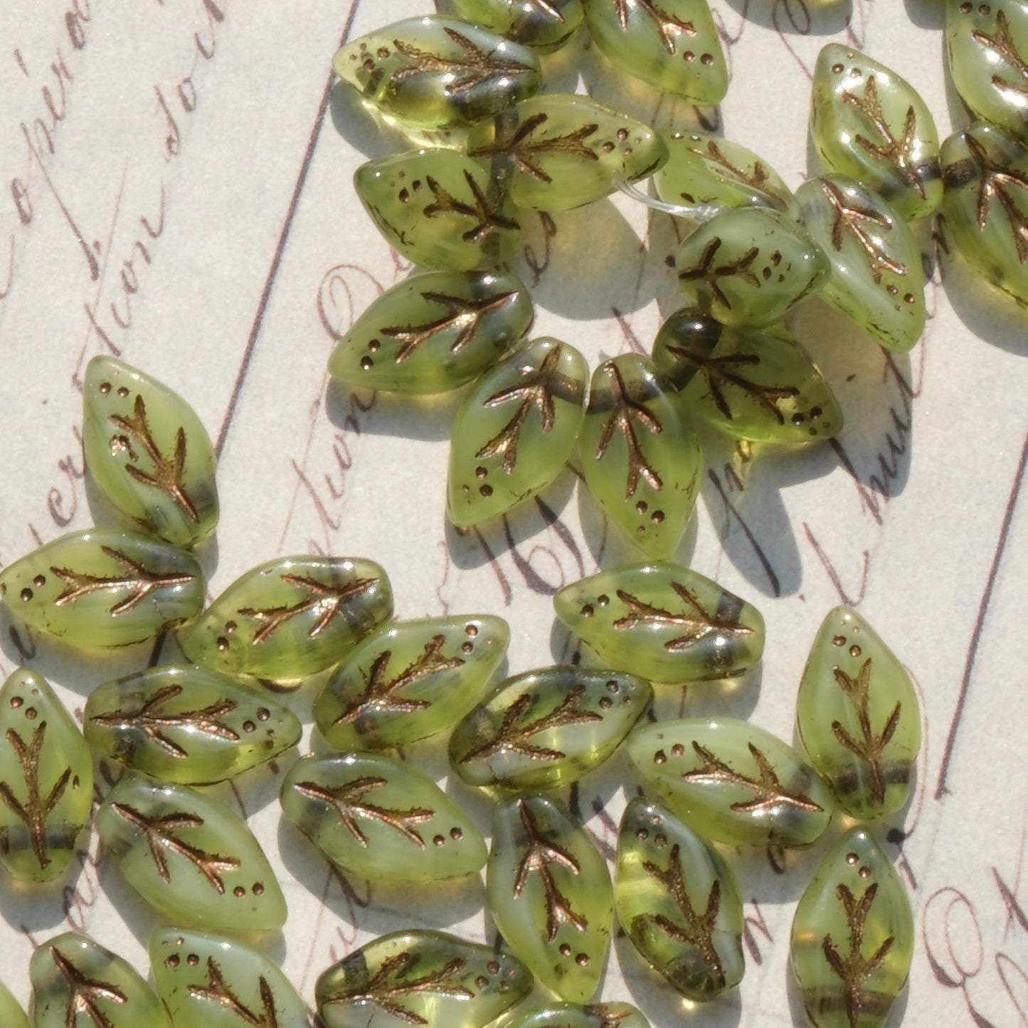 10pcs Czech Glass Beads Leaf Shape 6x10mm for Jewelry Making - BEADIFUL