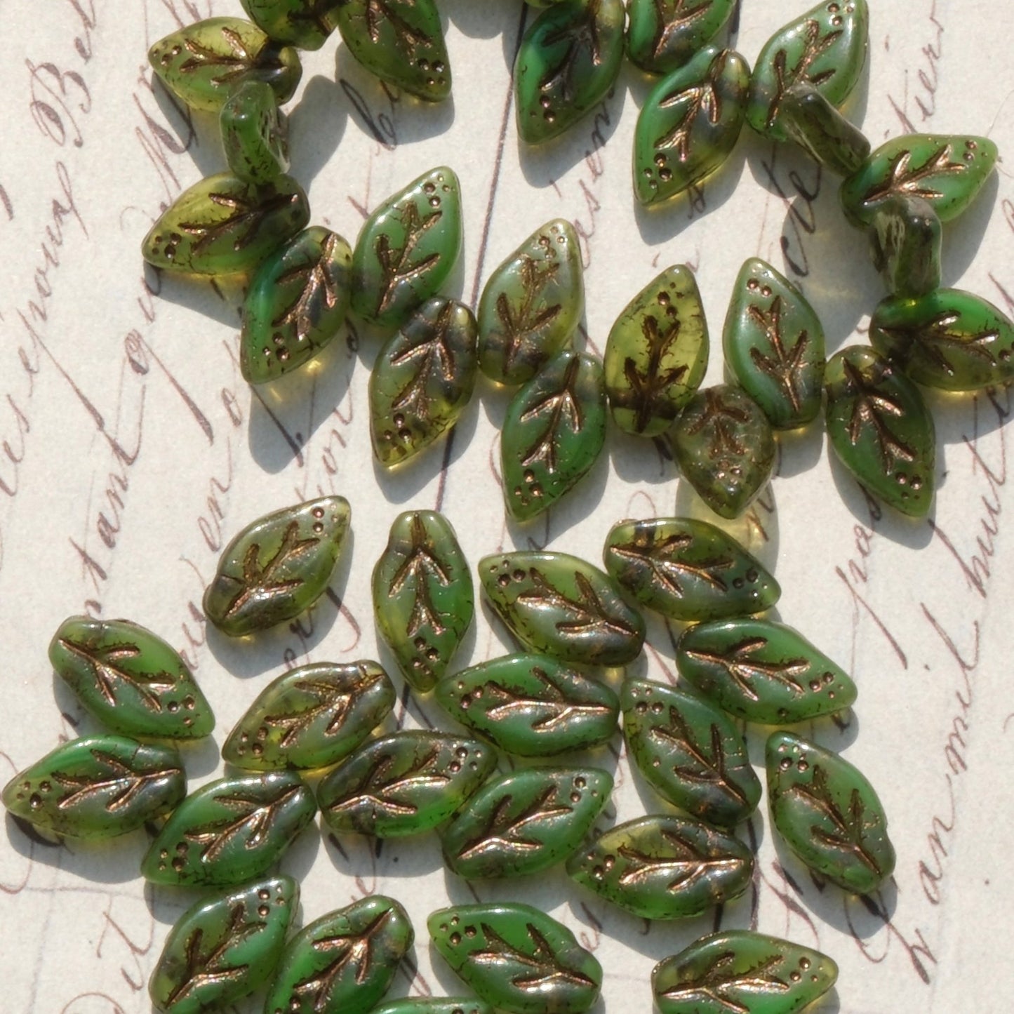10pcs Czech Glass Beads Leaf Shape 6x10mm for Jewelry Making - BEADIFUL