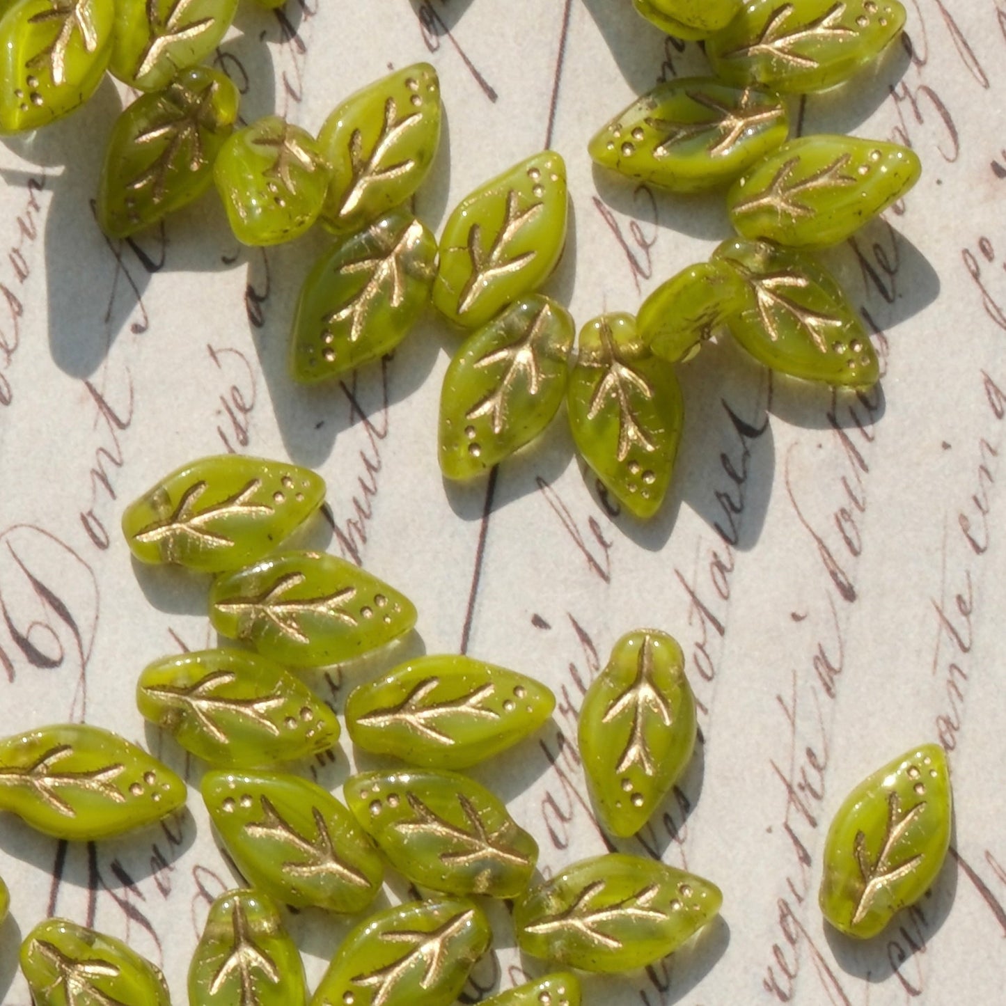 10pcs Czech Glass Beads Leaf Shape 6x10mm for Jewelry Making - BEADIFUL