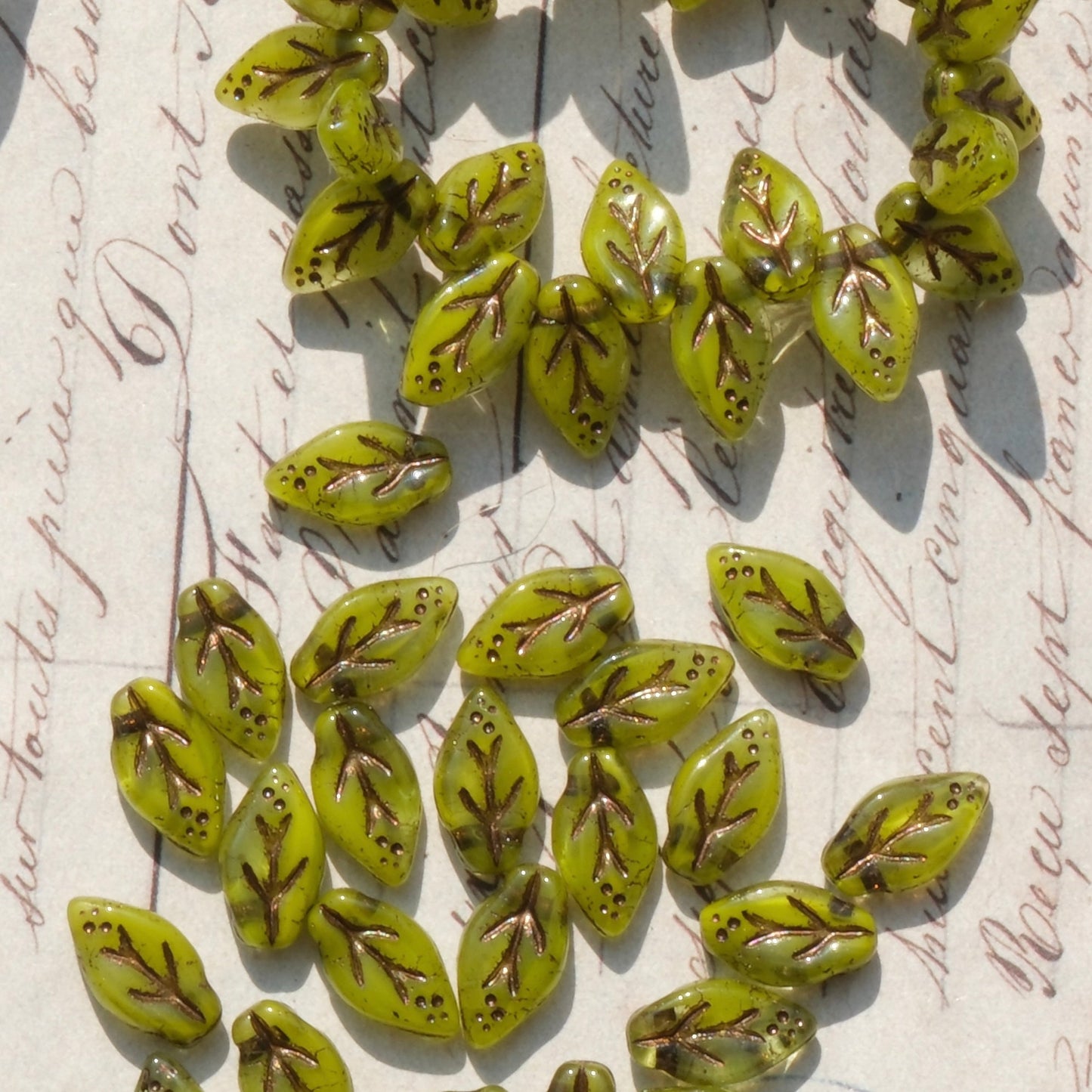 10pcs Czech Glass Beads Leaf Shape 6x10mm for Jewelry Making - BEADIFUL