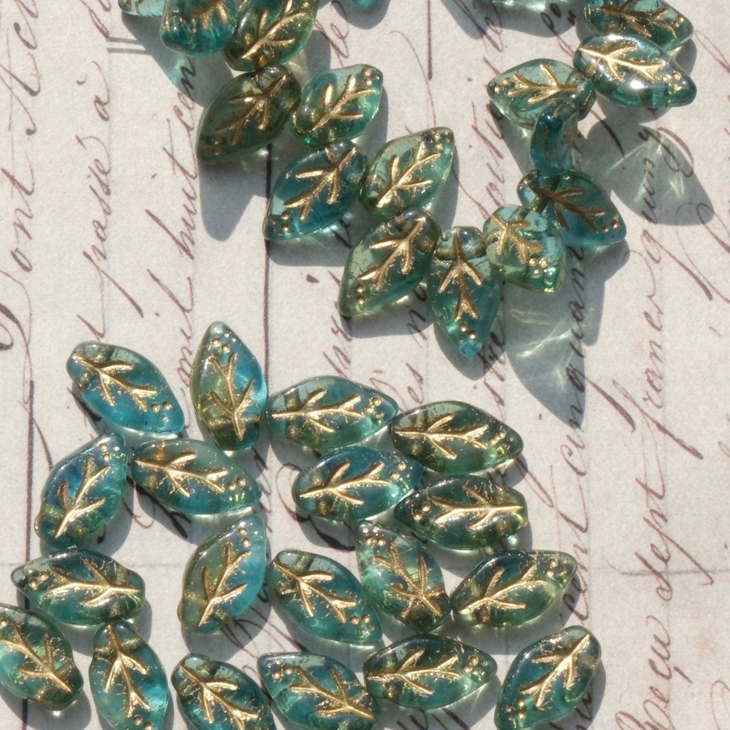 10pcs Czech Glass Beads Leaf Shape 6x10mm for Jewelry Making - BEADIFUL