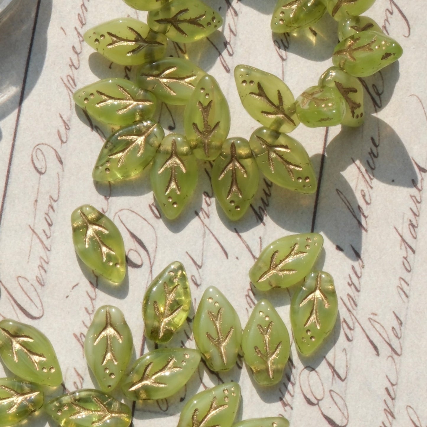 10pcs Czech Glass Beads Leaf Shape 6x10mm for Jewelry Making - BEADIFUL