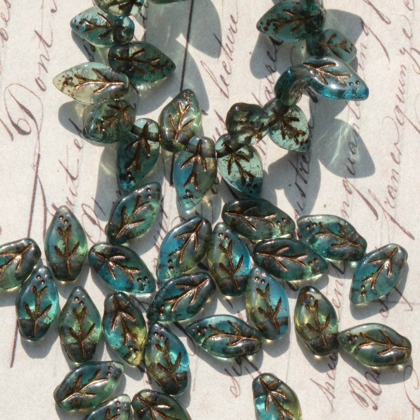10pcs Czech Glass Beads Leaf Shape 6x10mm for Jewelry Making - BEADIFUL