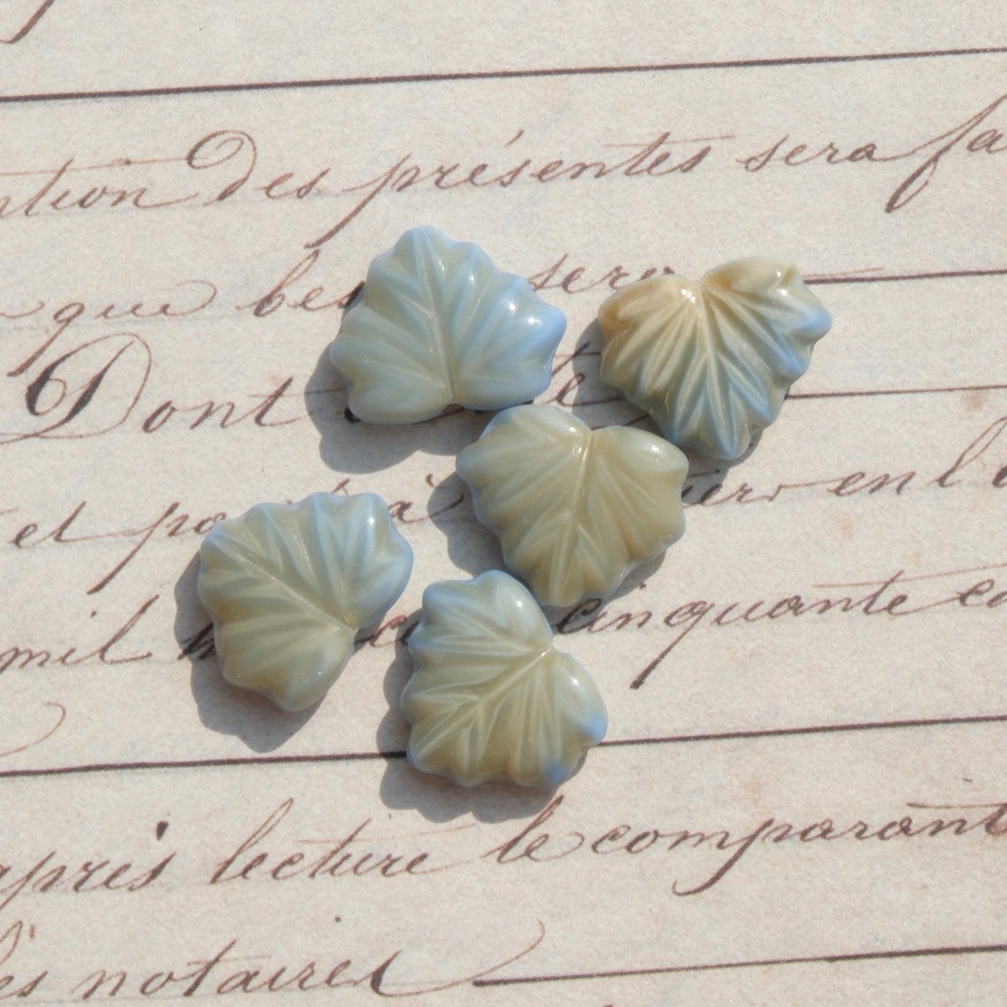 10pcs Czech Glass Beads Maple Leaf Shape 11x13mm Beads for Jewelry Making - BEADIFUL