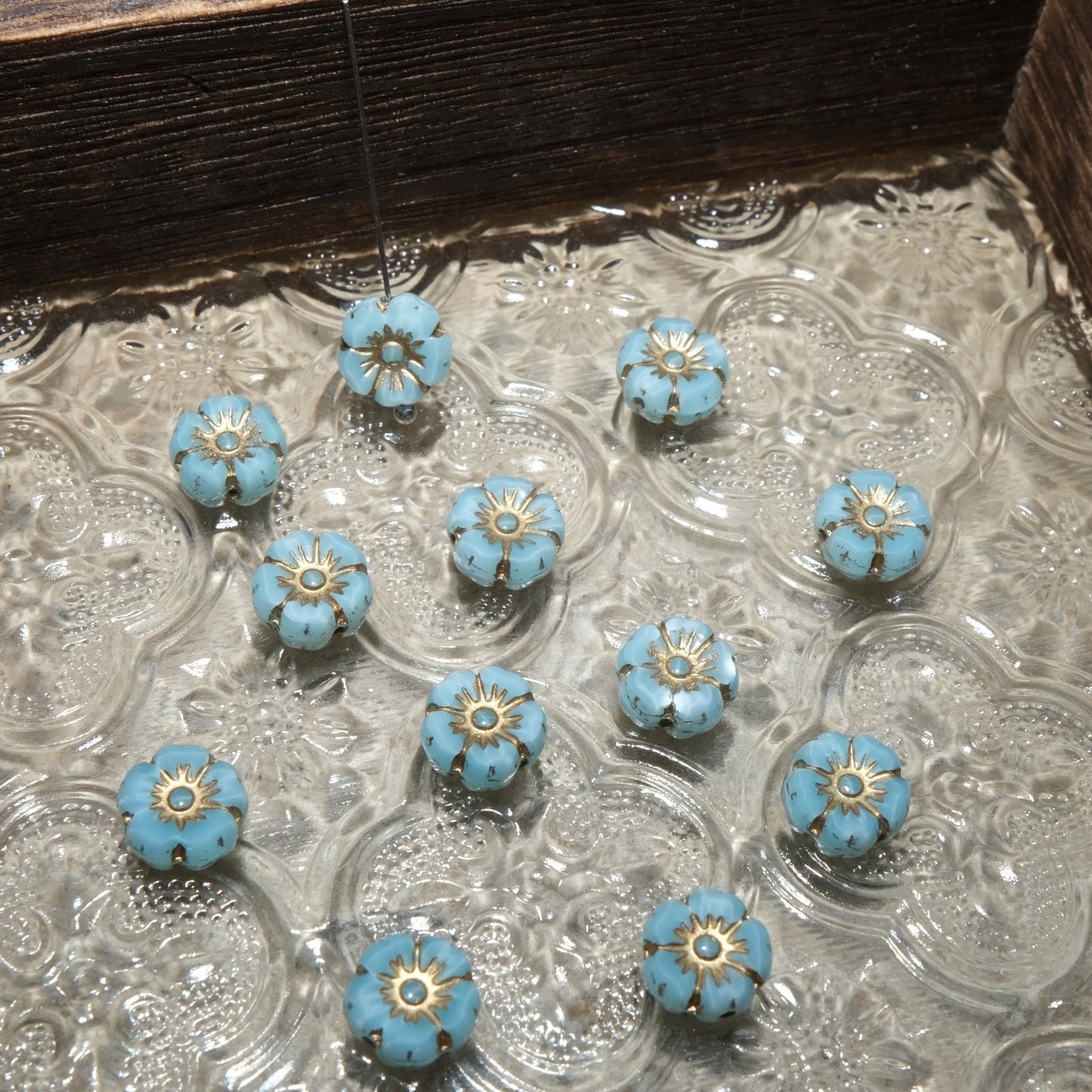 1pc 10mm Small Czech Glass Beads Hibiscus Flower Beads Vintage Style Beads for Jewelry Making - BEADIFUL