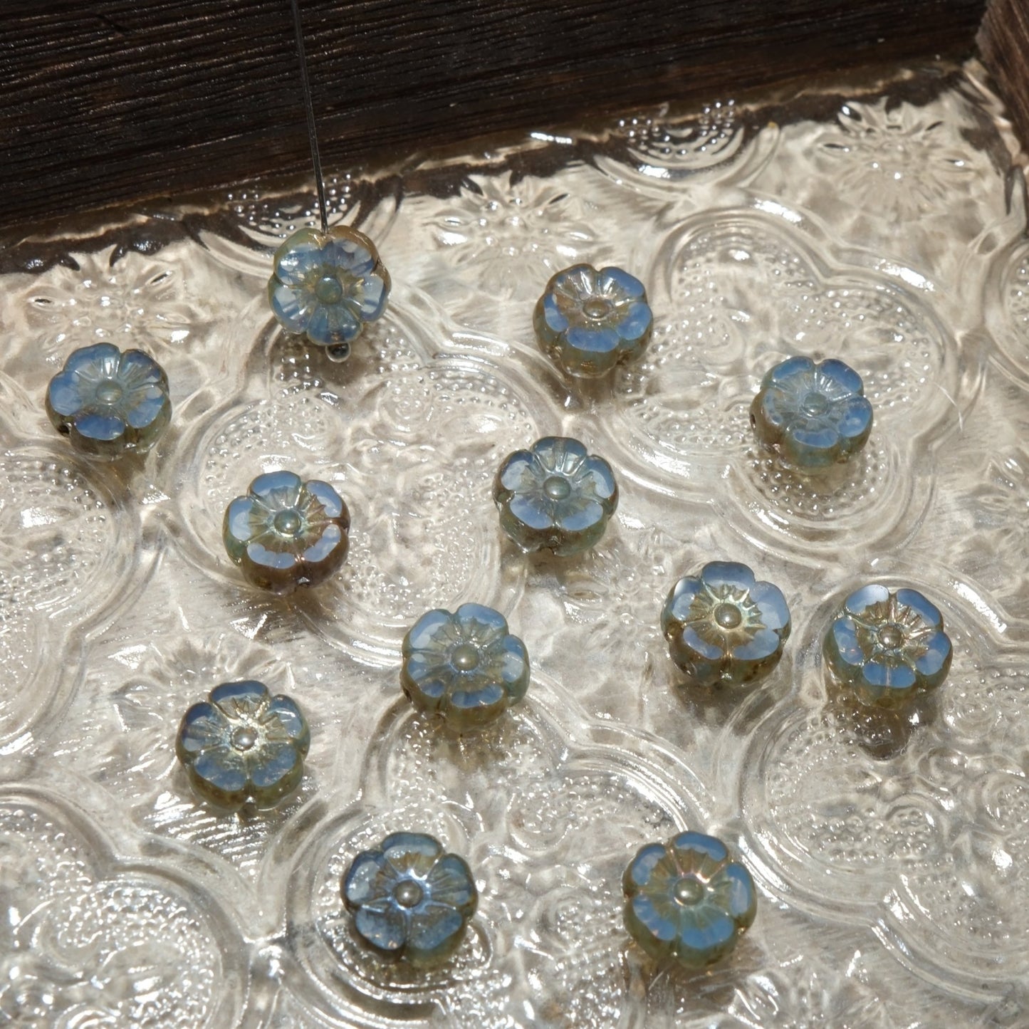 1pc 10mm Small Czech Glass Beads Hibiscus Flower Beads Vintage Style Beads for Jewelry Making - BEADIFUL