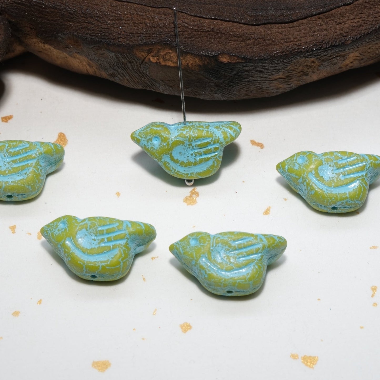 1pc 11x12mm Bird Shape Czech Glass Beads for DIY Jewelry Making - BEADIFUL