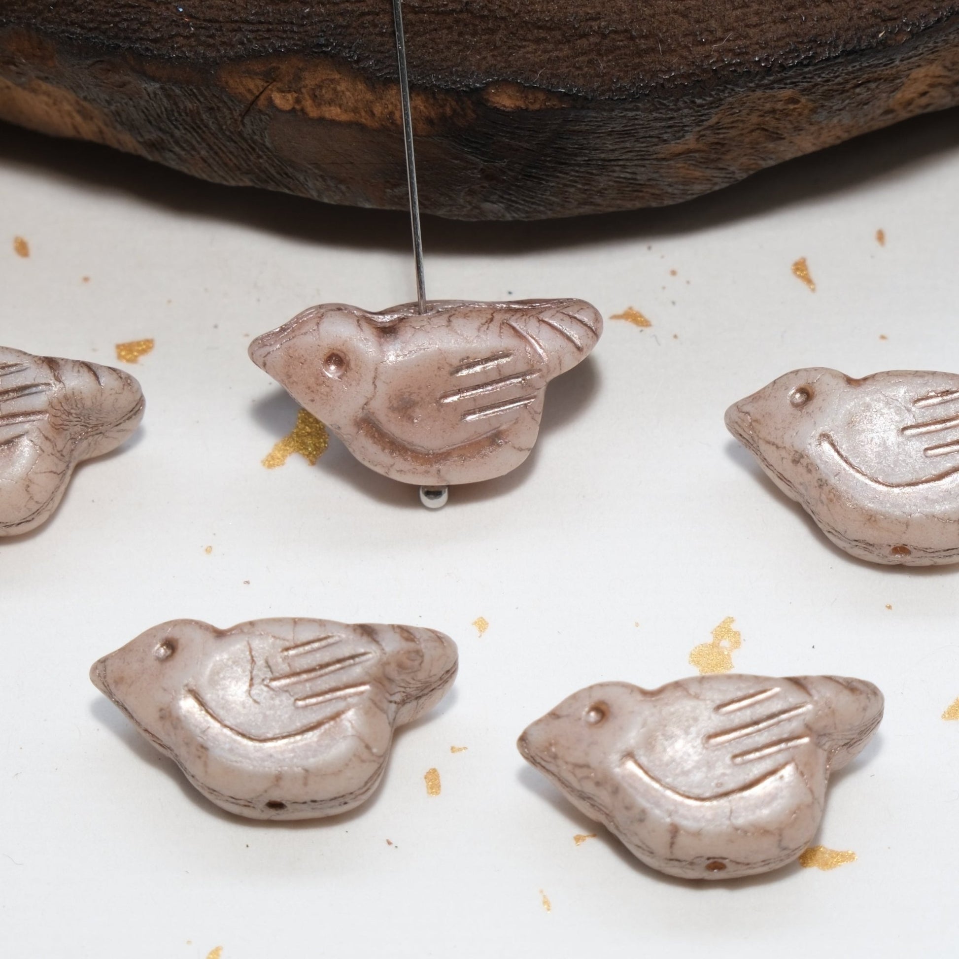 1pc 11x12mm Bird Shape Czech Glass Beads for DIY Jewelry Making - BEADIFUL