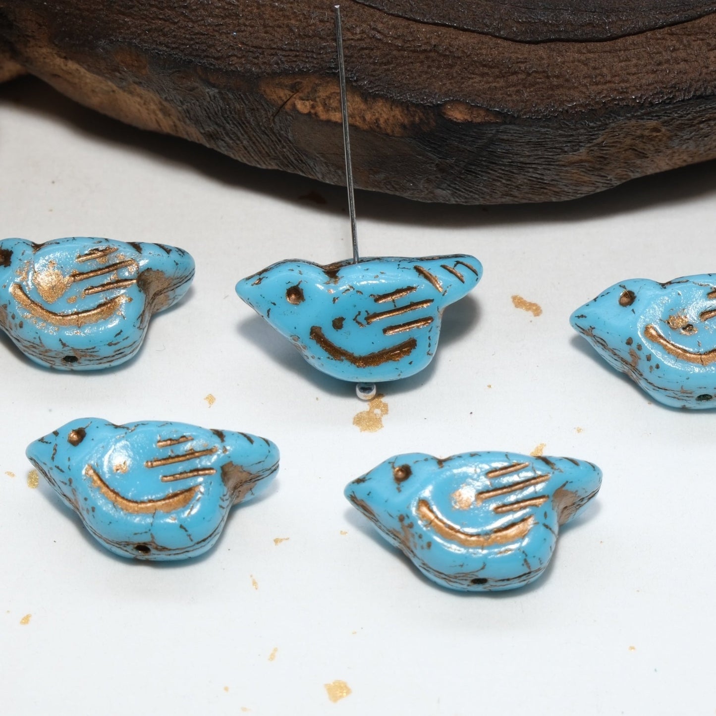 1pc 11x12mm Bird Shape Czech Glass Beads for DIY Jewelry Making - BEADIFUL