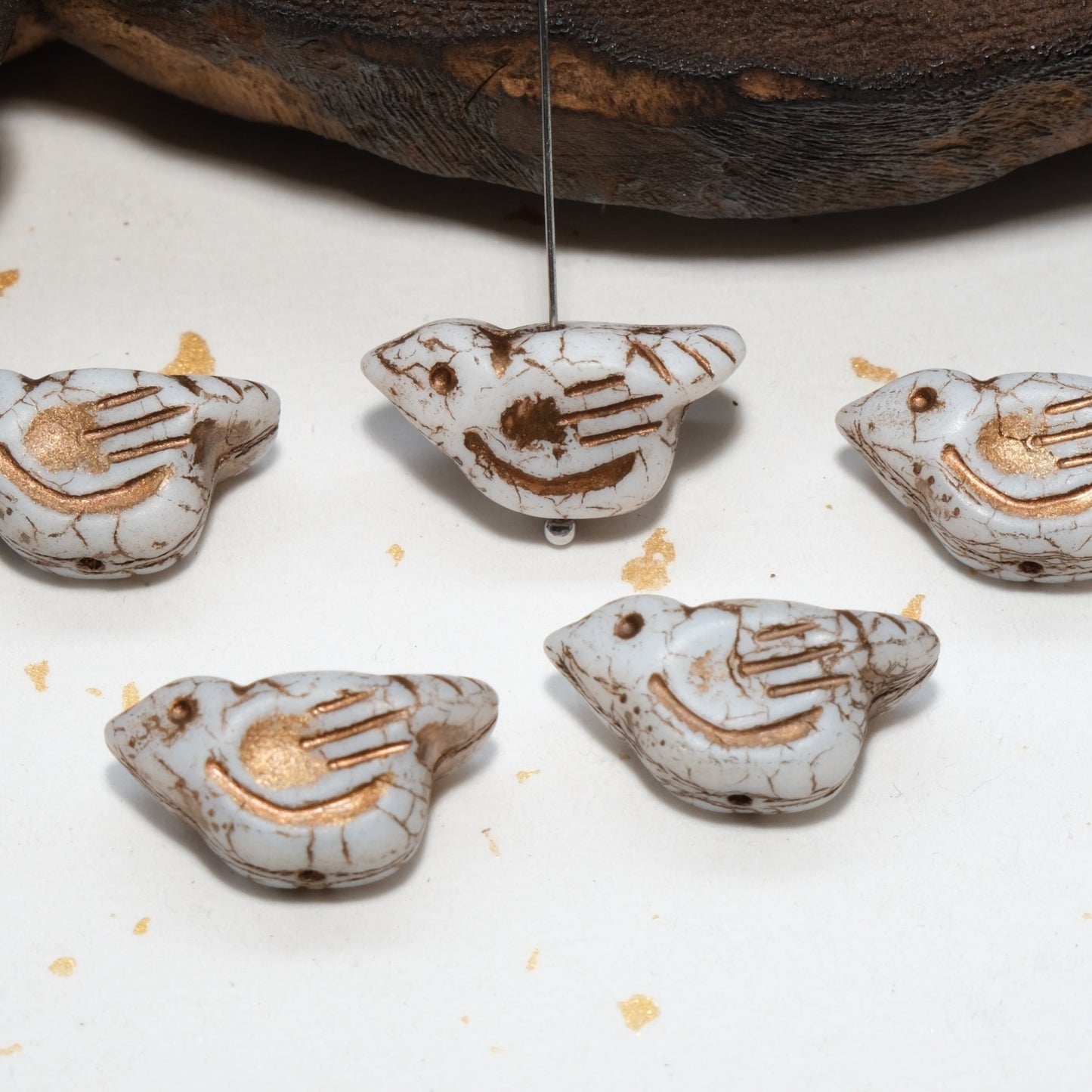 1pc 11x12mm Bird Shape Czech Glass Beads for DIY Jewelry Making - BEADIFUL