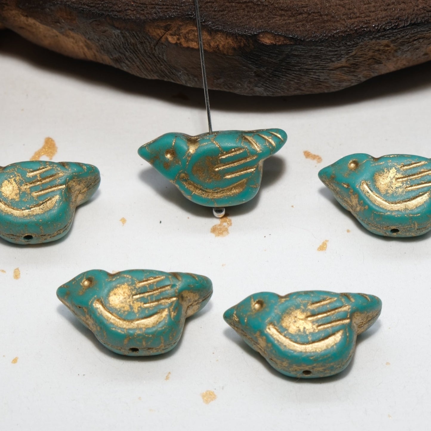 1pc 11x12mm Bird Shape Czech Glass Beads for DIY Jewelry Making - BEADIFUL