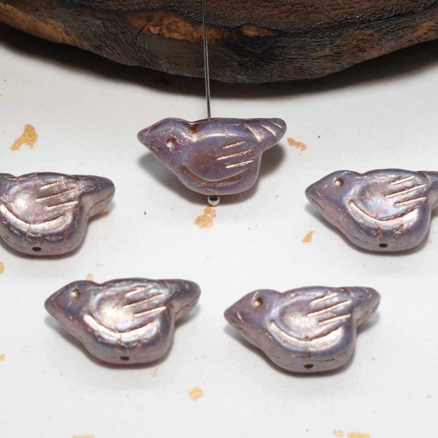 1pc 11x12mm Bird Shape Czech Glass Beads for DIY Jewelry Making - BEADIFUL