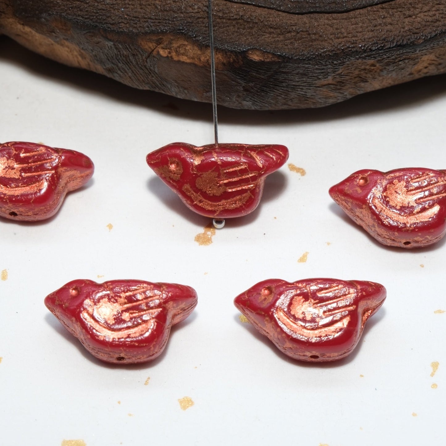 1pc 11x12mm Bird Shape Czech Glass Beads for DIY Jewelry Making - BEADIFUL