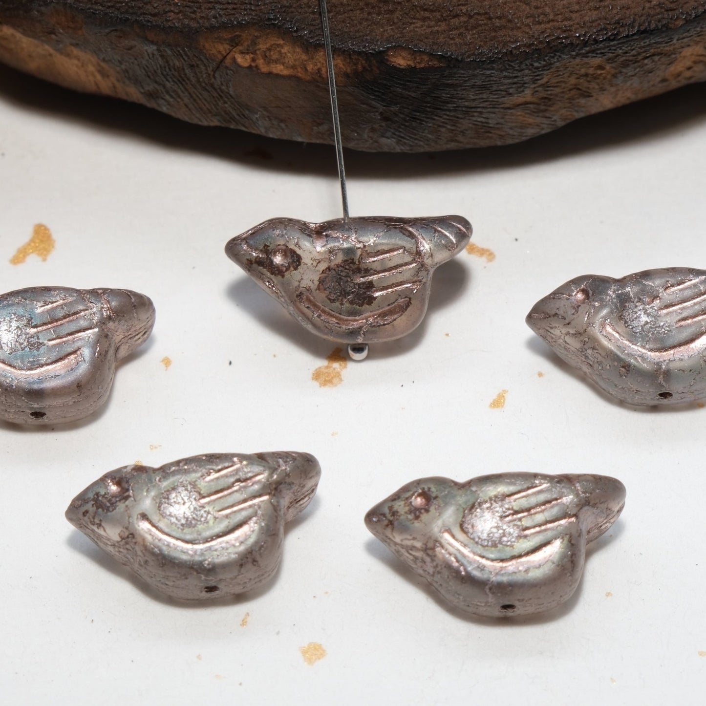 1pc 11x12mm Bird Shape Czech Glass Beads for DIY Jewelry Making - BEADIFUL