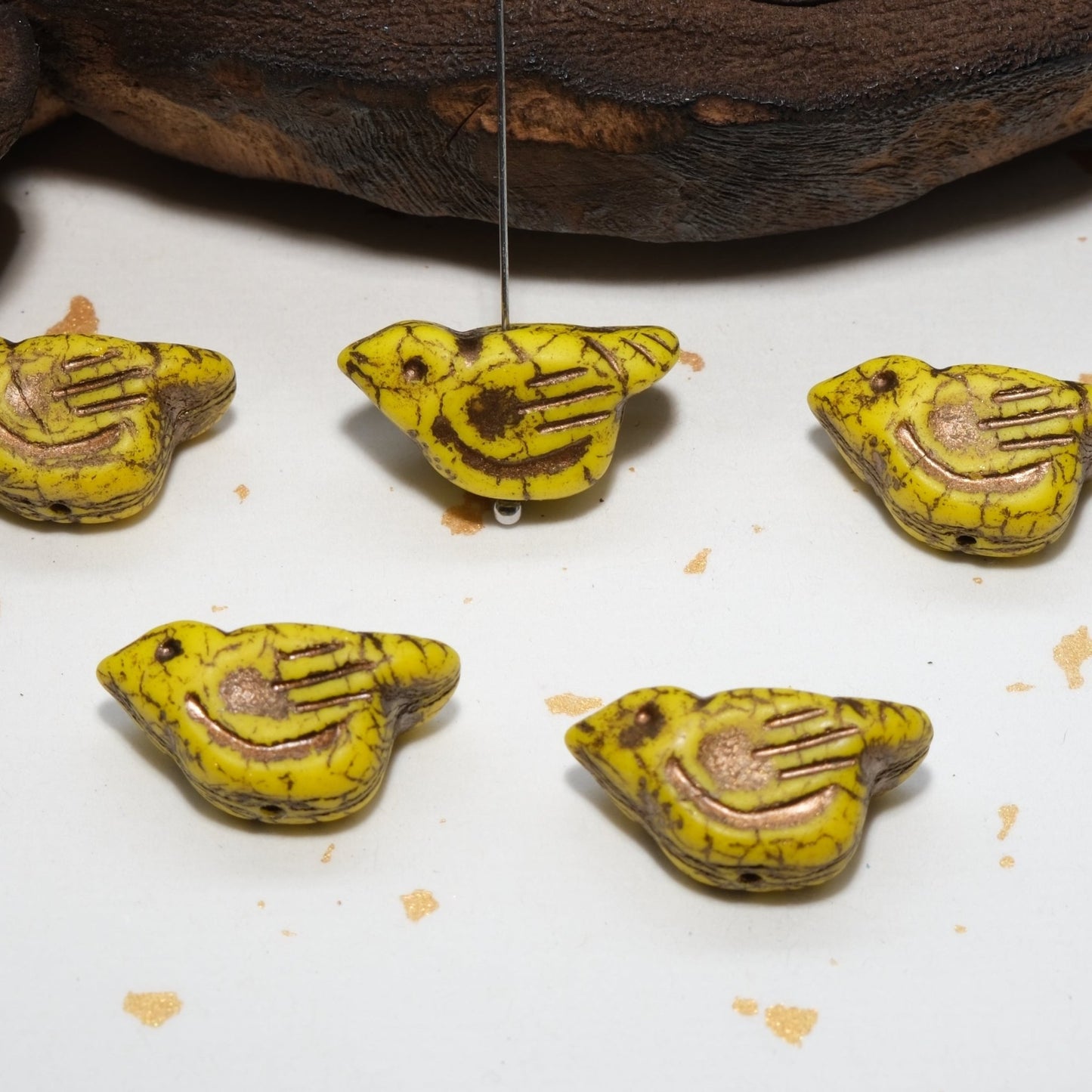 1pc 11x12mm Bird Shape Czech Glass Beads for DIY Jewelry Making - BEADIFUL