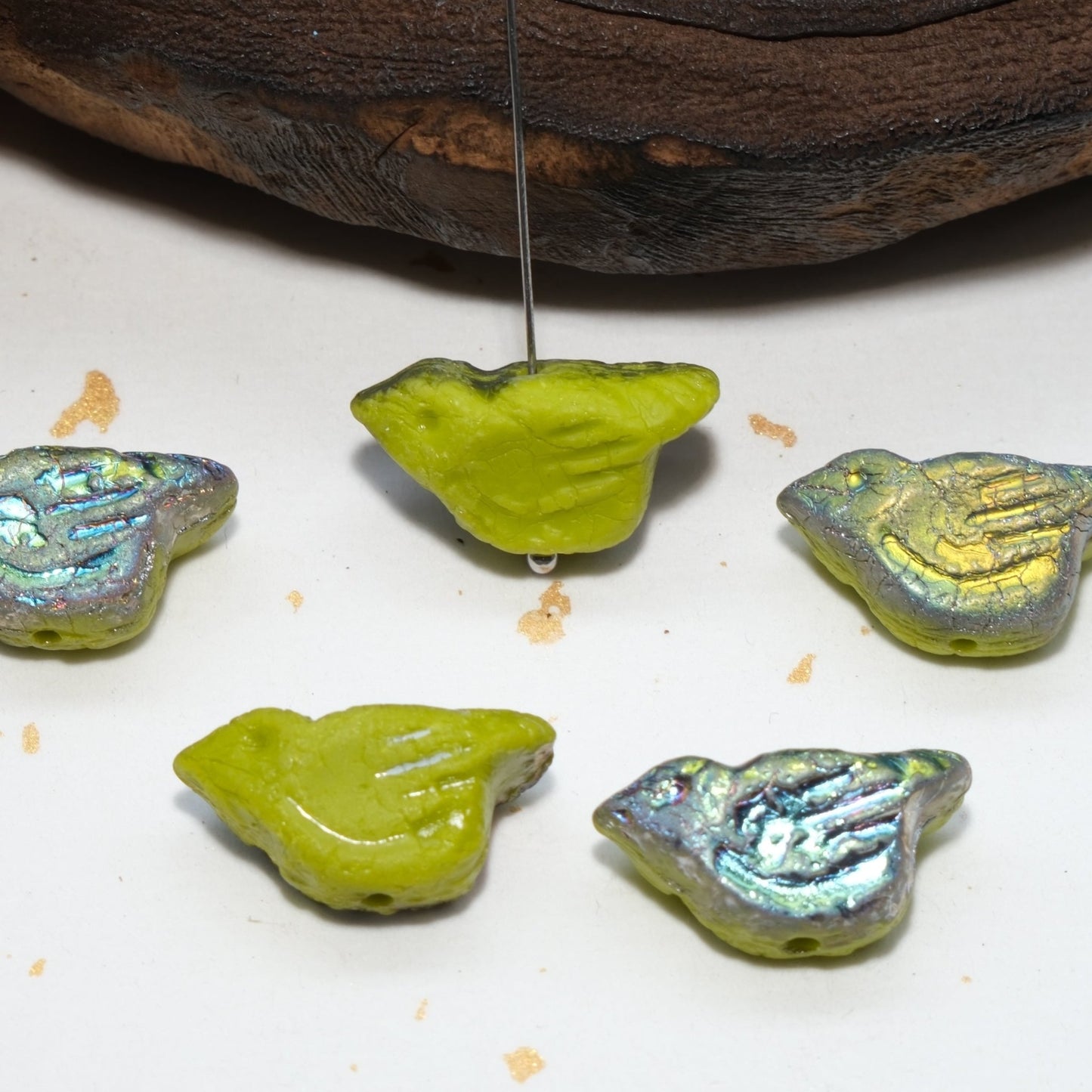 1pc 11x12mm Bird Shape Czech Glass Beads for DIY Jewelry Making - BEADIFUL