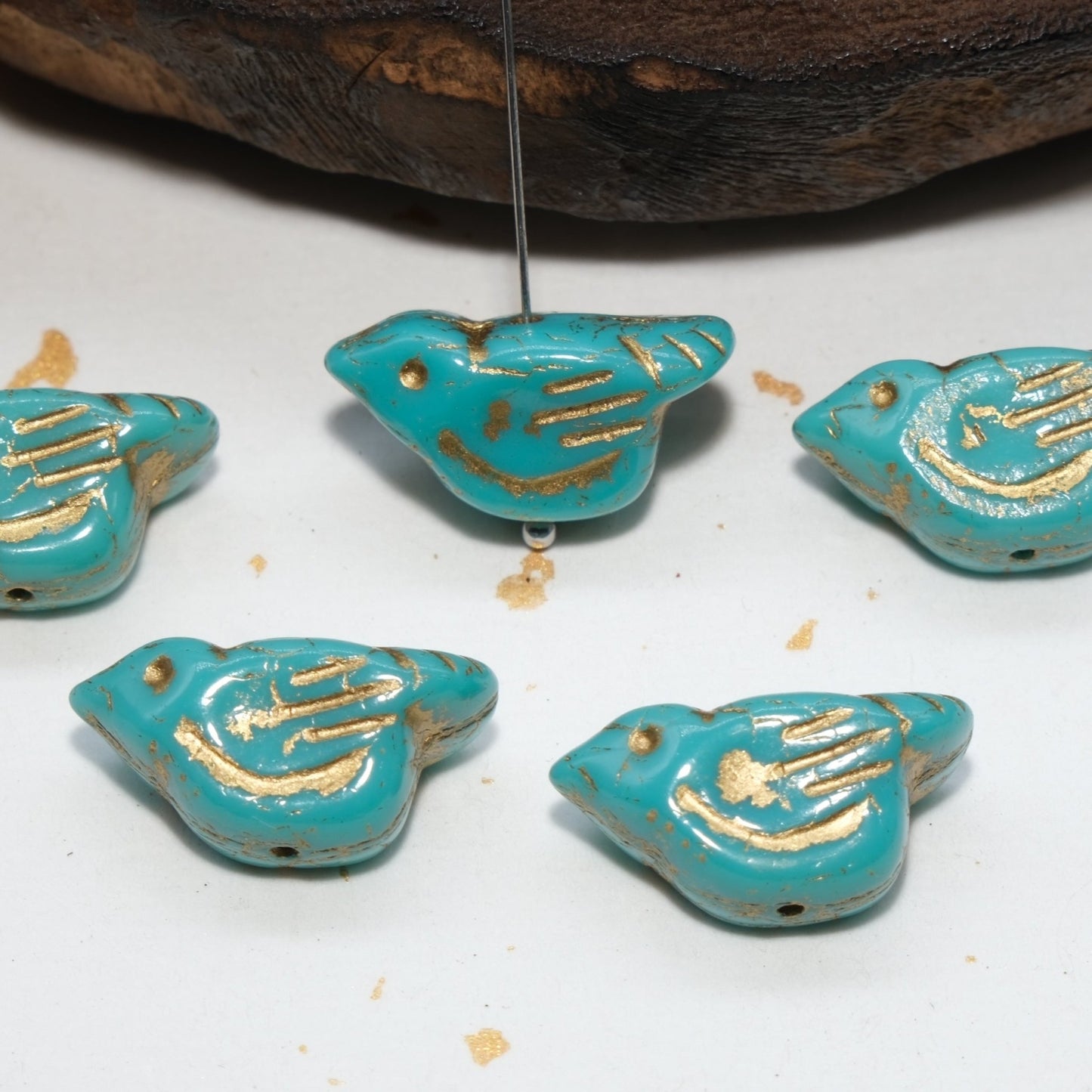 1pc 11x12mm Bird Shape Czech Glass Beads for DIY Jewelry Making - BEADIFUL