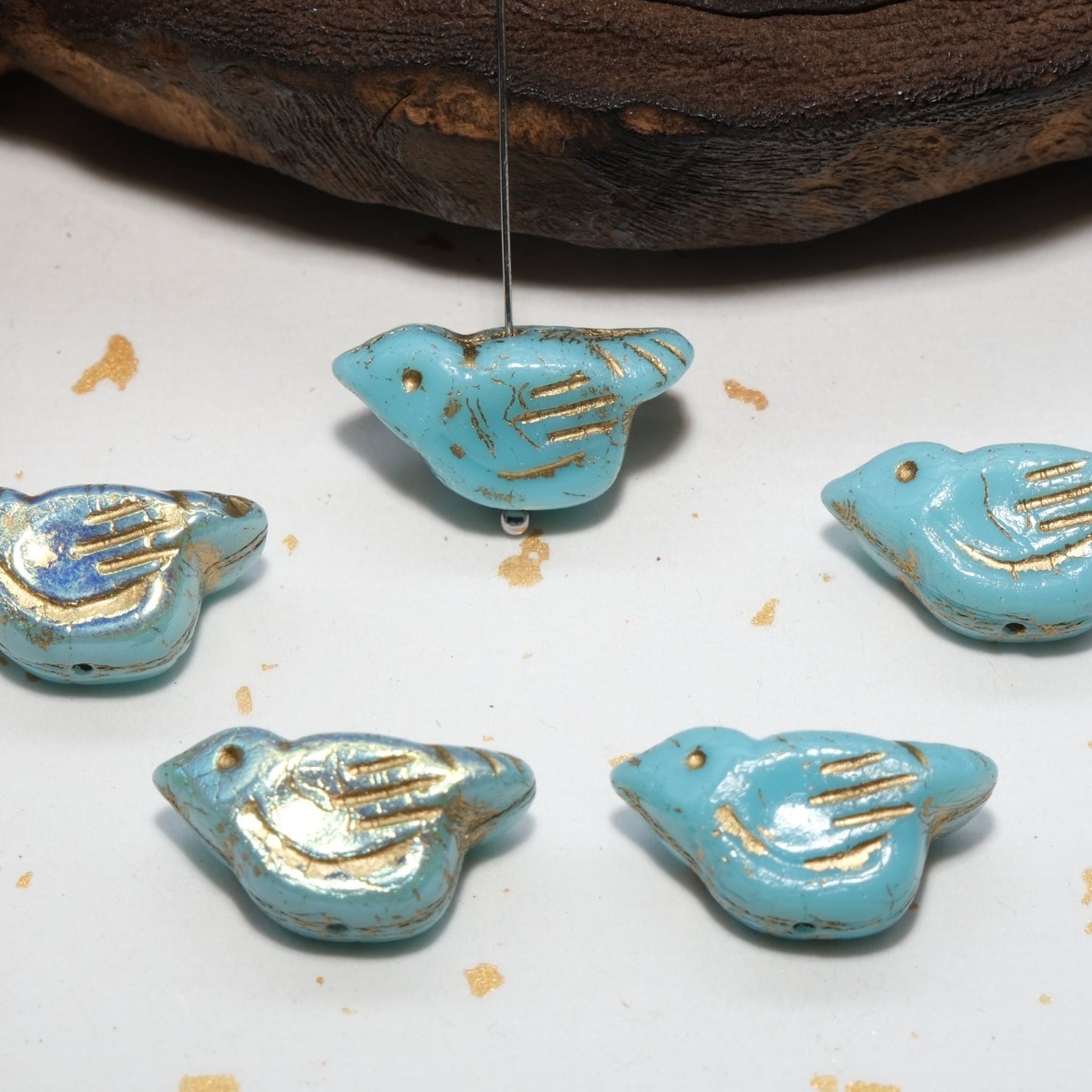 1pc 11x12mm Bird Shape Czech Glass Beads for DIY Jewelry Making - BEADIFUL