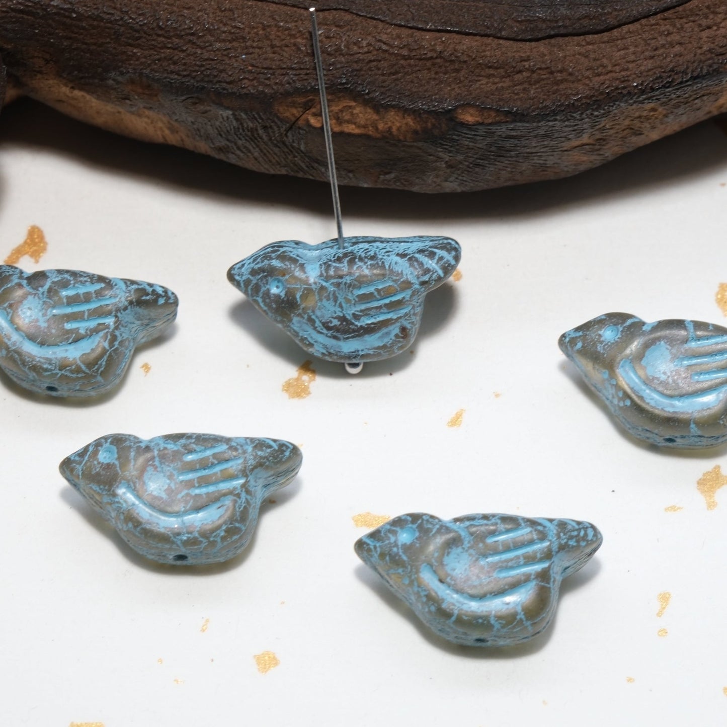 1pc 11x12mm Bird Shape Czech Glass Beads for DIY Jewelry Making - BEADIFUL