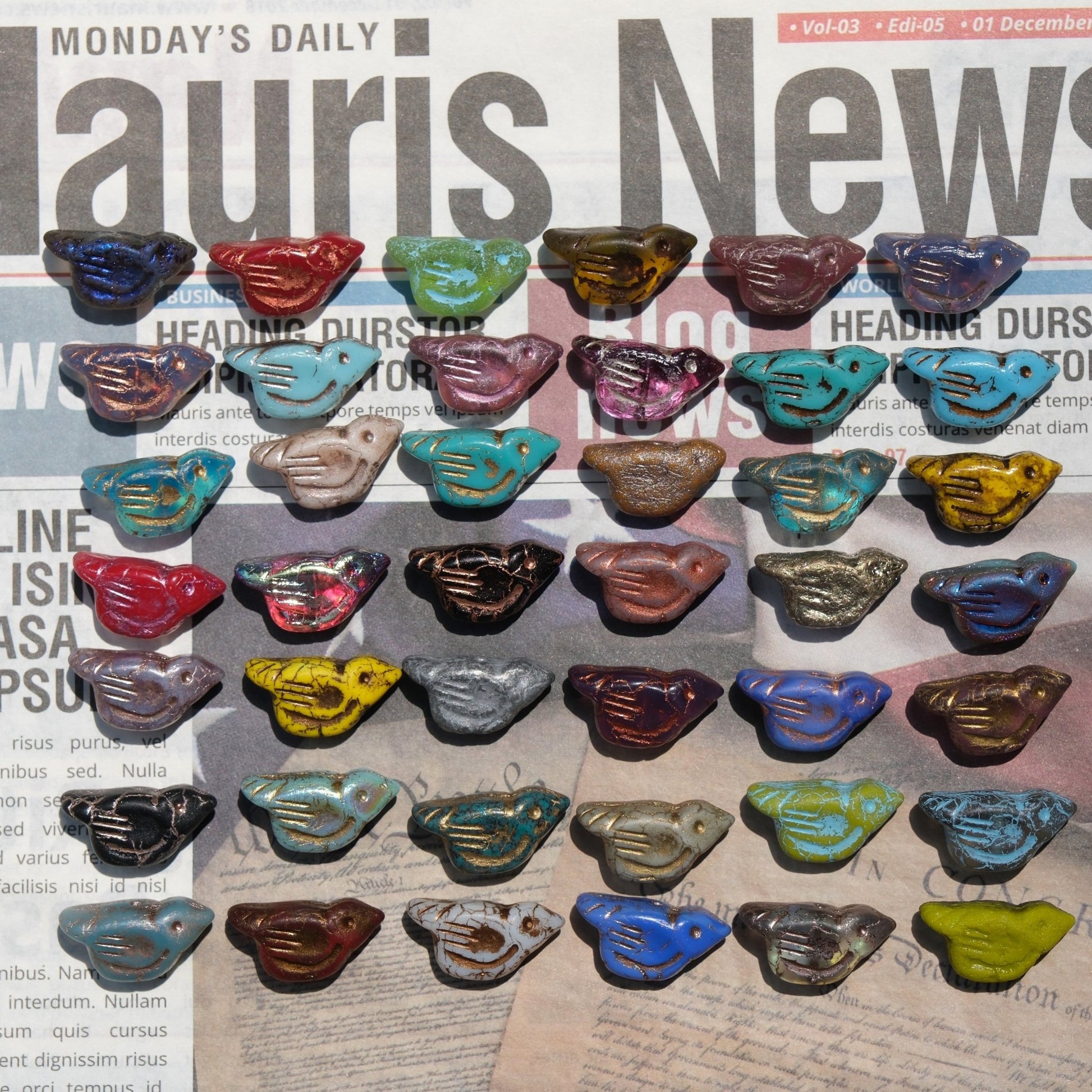 1pc 11x12mm Bird Shape Czech Glass Beads for DIY Jewelry Making - BEADIFUL