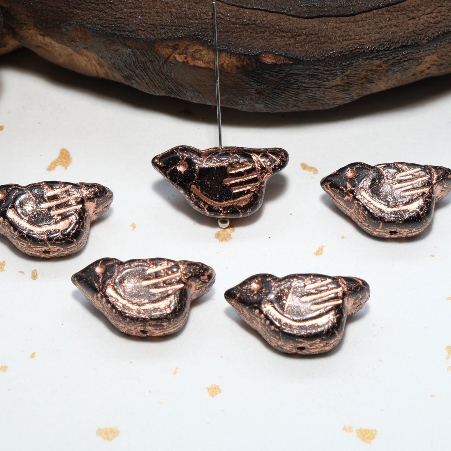 1pc 11x12mm Bird Shape Czech Glass Beads for DIY Jewelry Making - BEADIFUL