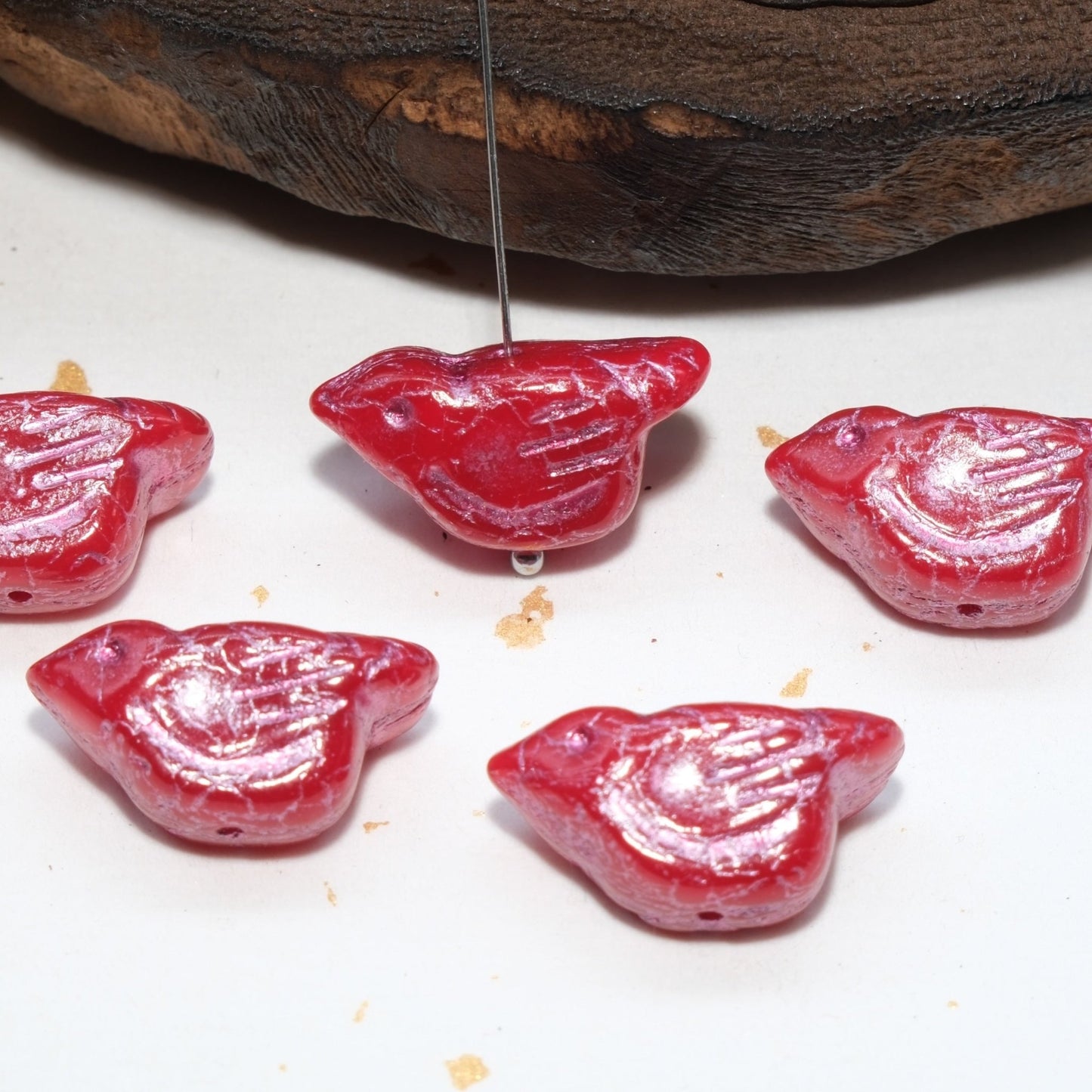 1pc 11x12mm Bird Shape Czech Glass Beads for DIY Jewelry Making - BEADIFUL