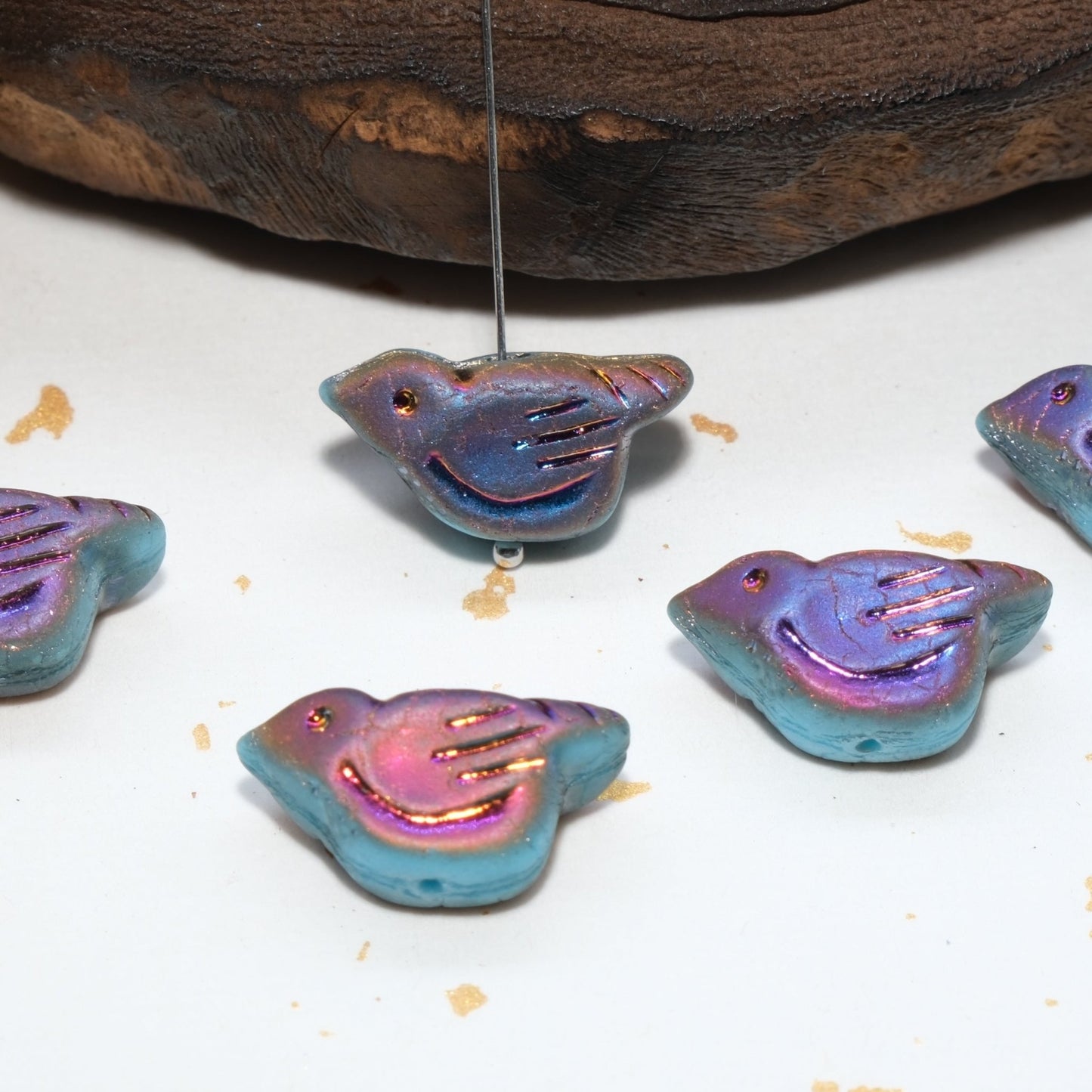 1pc 11x12mm Bird Shape Czech Glass Beads for DIY Jewelry Making - BEADIFUL