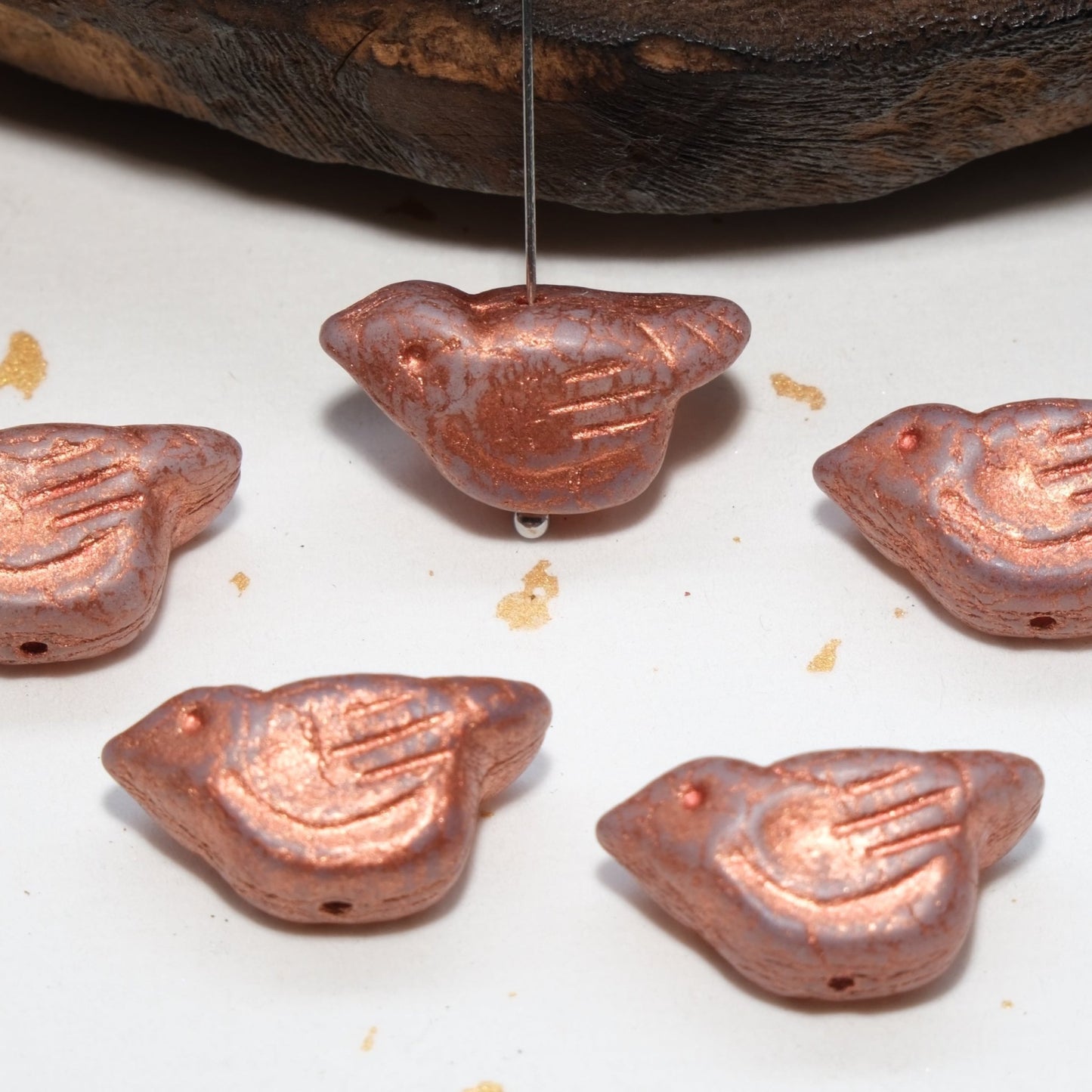 1pc 11x12mm Bird Shape Czech Glass Beads for DIY Jewelry Making - BEADIFUL