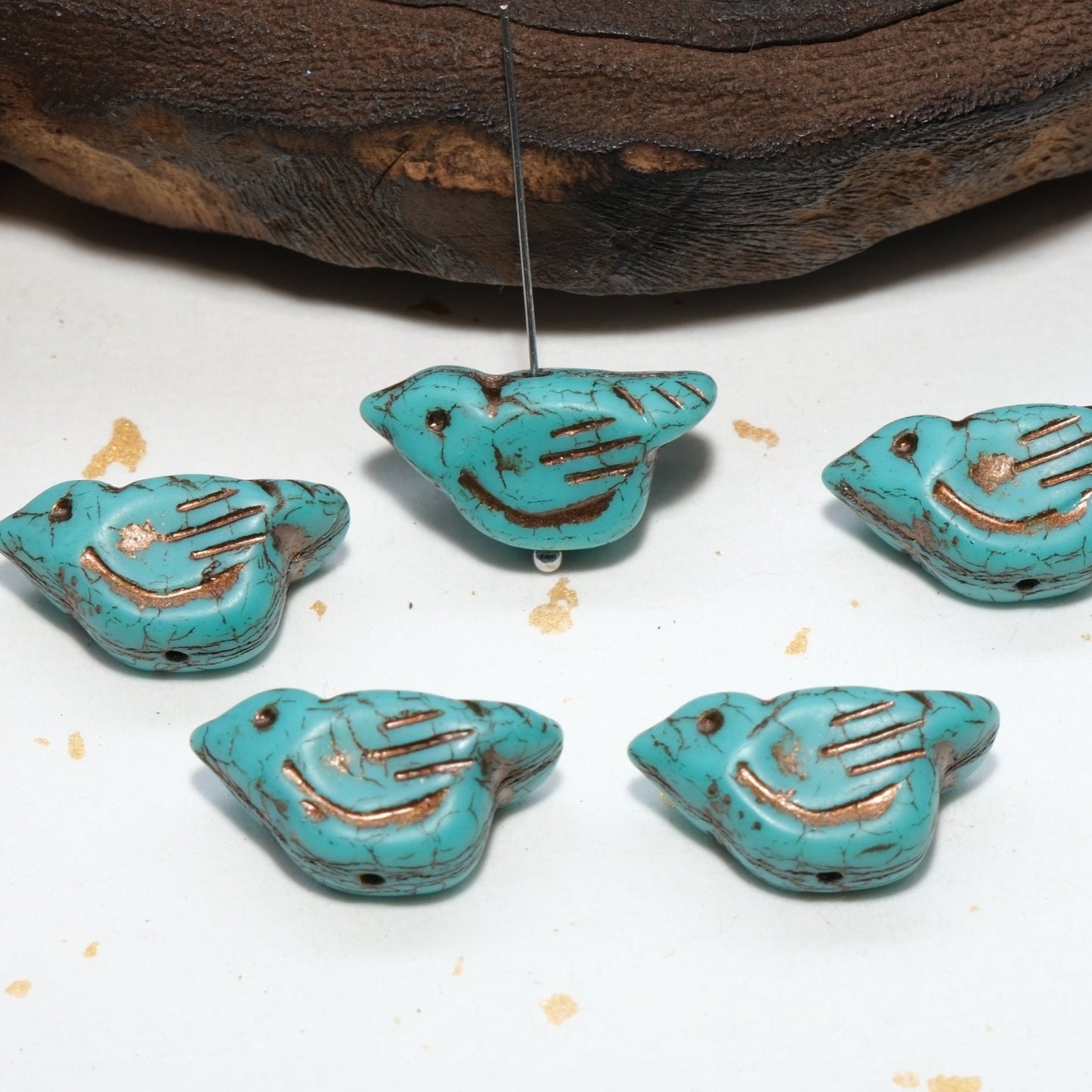 1pc 11x12mm Bird Shape Czech Glass Beads for DIY Jewelry Making - BEADIFUL