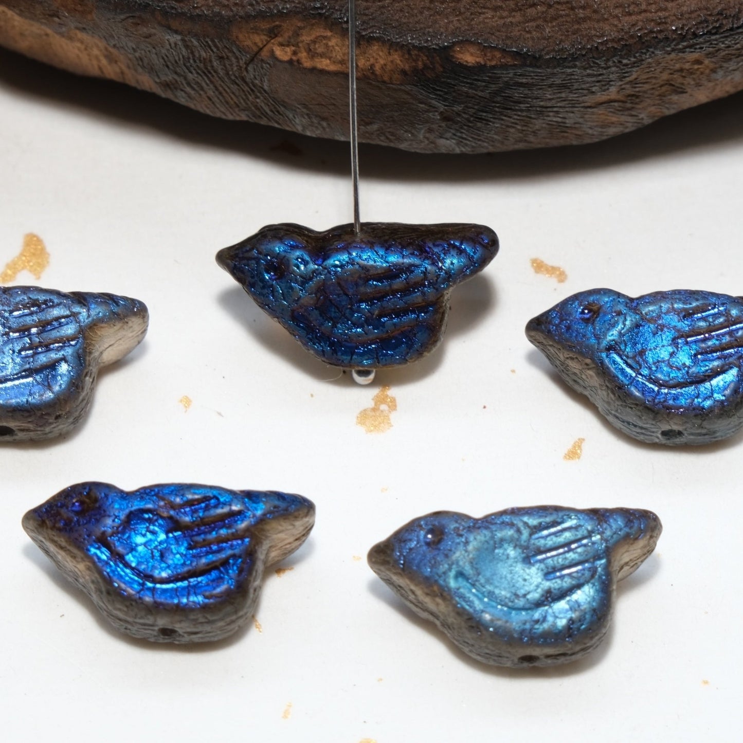 1pc 11x12mm Bird Shape Czech Glass Beads for DIY Jewelry Making - BEADIFUL