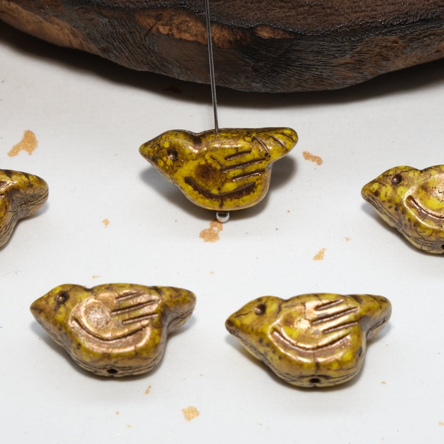 1pc 11x12mm Bird Shape Czech Glass Beads for DIY Jewelry Making - BEADIFUL