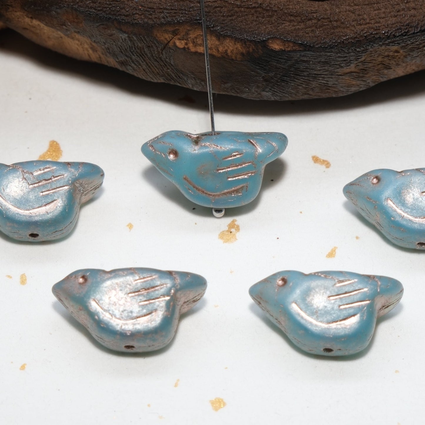 1pc 11x12mm Bird Shape Czech Glass Beads for DIY Jewelry Making - BEADIFUL