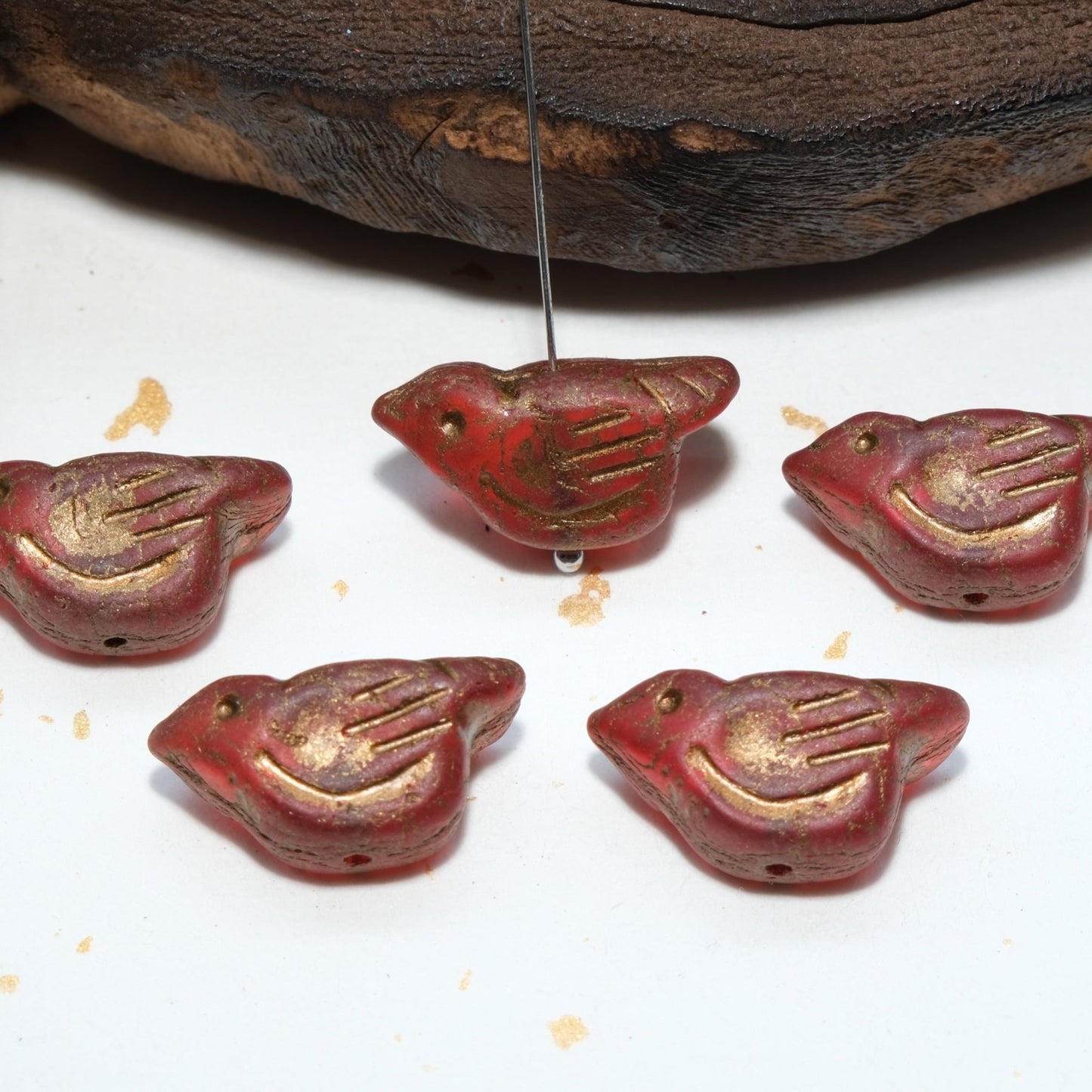 1pc 11x12mm Bird Shape Czech Glass Beads for DIY Jewelry Making - BEADIFUL