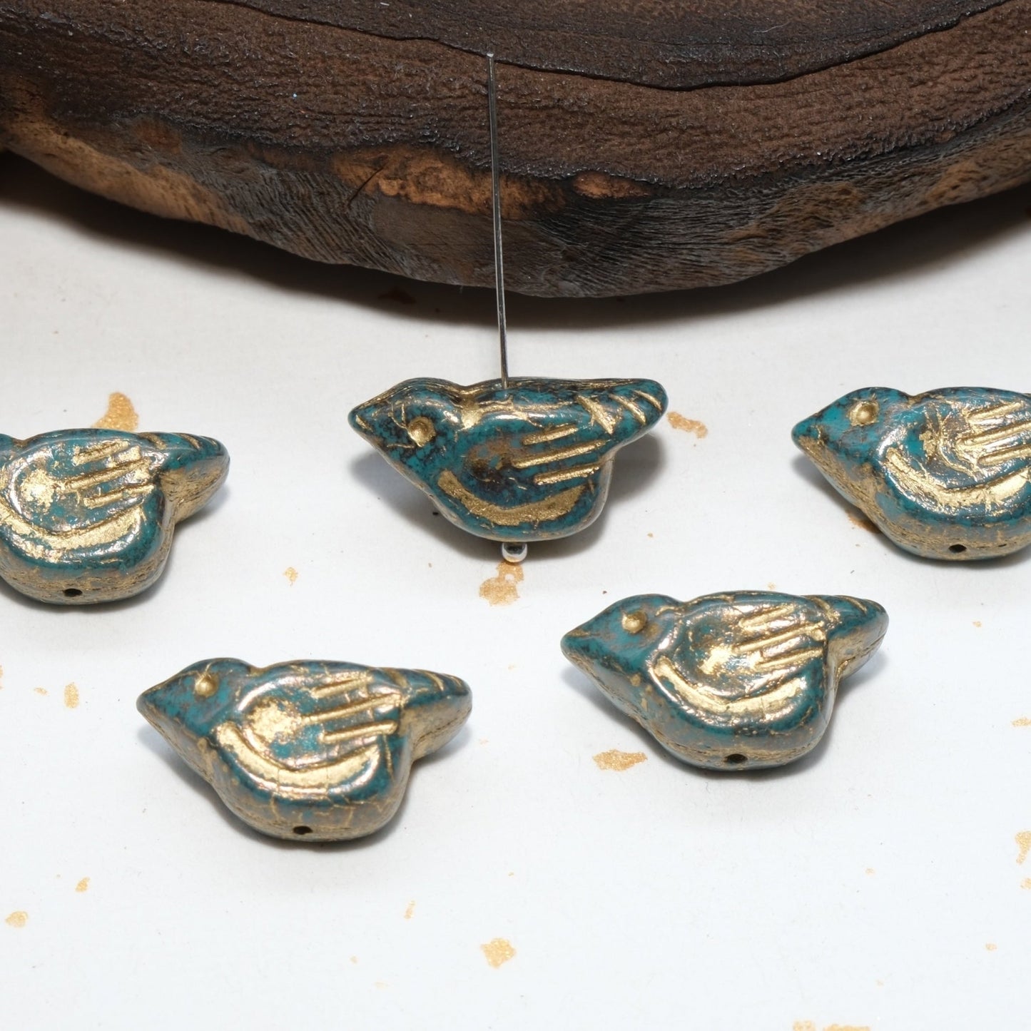 1pc 11x12mm Bird Shape Czech Glass Beads for DIY Jewelry Making - BEADIFUL