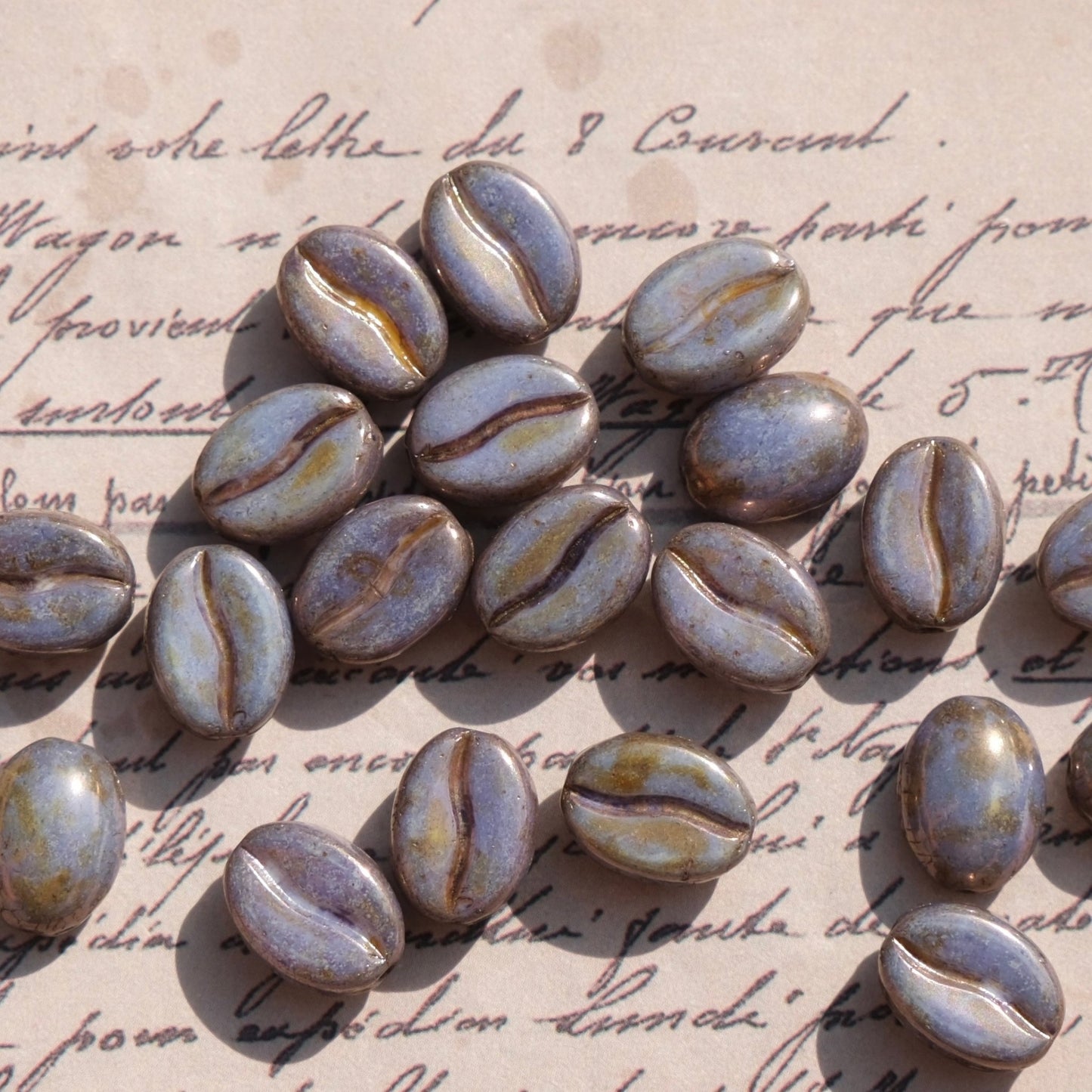 1pc 11x8mm Picasso Color Coffee Bean Czech Glass Beads for DIY Jewelry Making - BEADIFUL