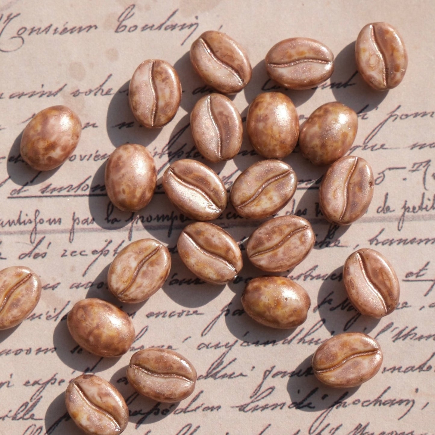 1pc 11x8mm Picasso Color Coffee Bean Czech Glass Beads for DIY Jewelry Making - BEADIFUL