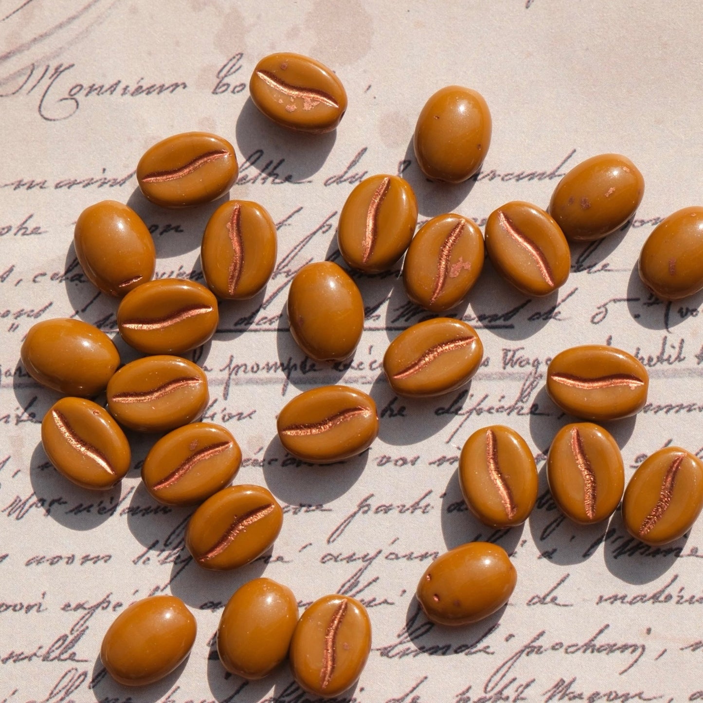 1pc 11x8mm Picasso Color Coffee Bean Czech Glass Beads for DIY Jewelry Making - BEADIFUL