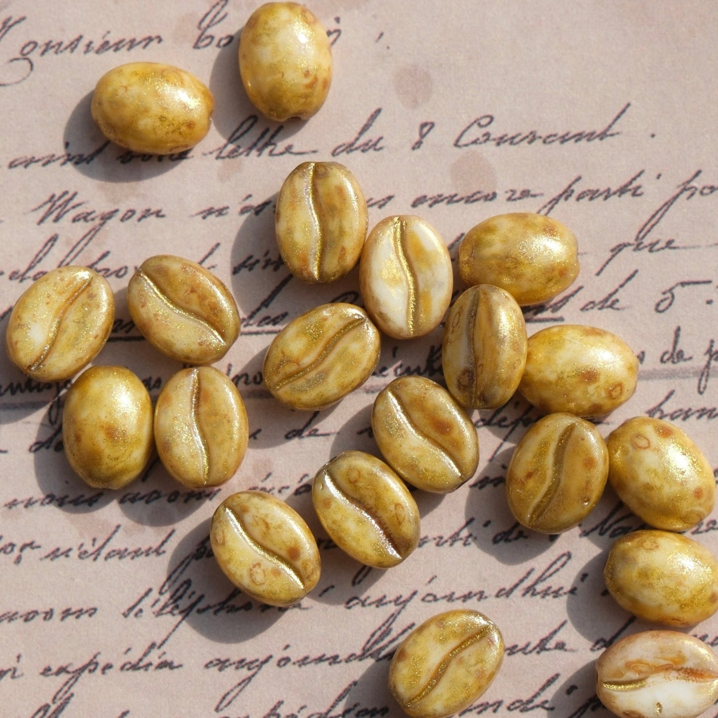 1pc 11x8mm Picasso Color Coffee Bean Czech Glass Beads for DIY Jewelry Making - BEADIFUL